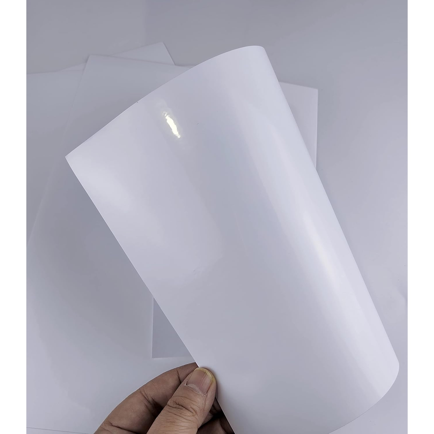 20 feuilles de papier autocollant en vinyle blanc lustré imprimable feuilles auto-adhésives 8,5 x 11&nbsp;po papier autocollant étanche à séchage