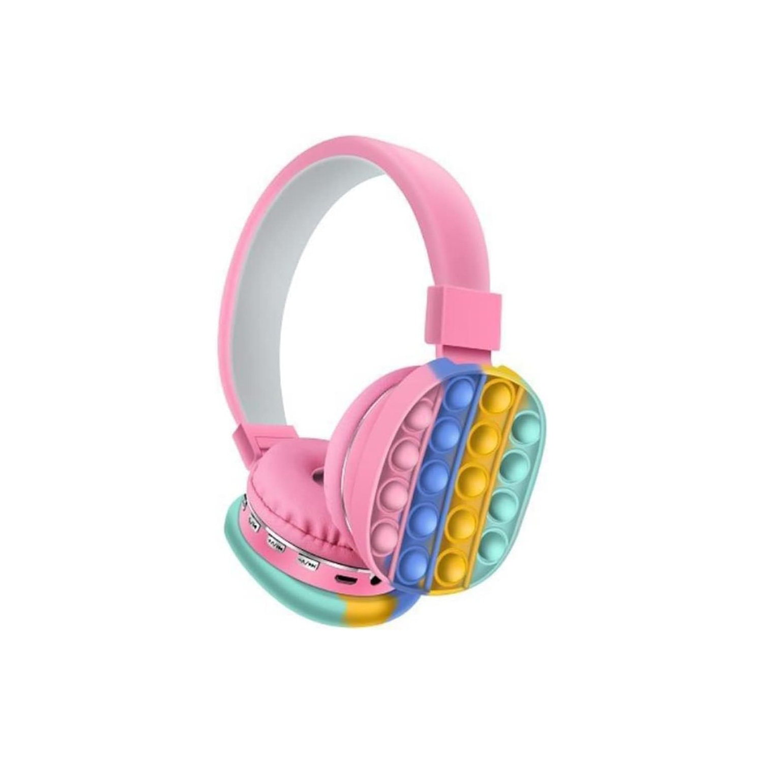 or Wired 5.2 Rechargeable Over The Ear Headphones with Silicone Fidget Pop Bubbles rophone, Powerful