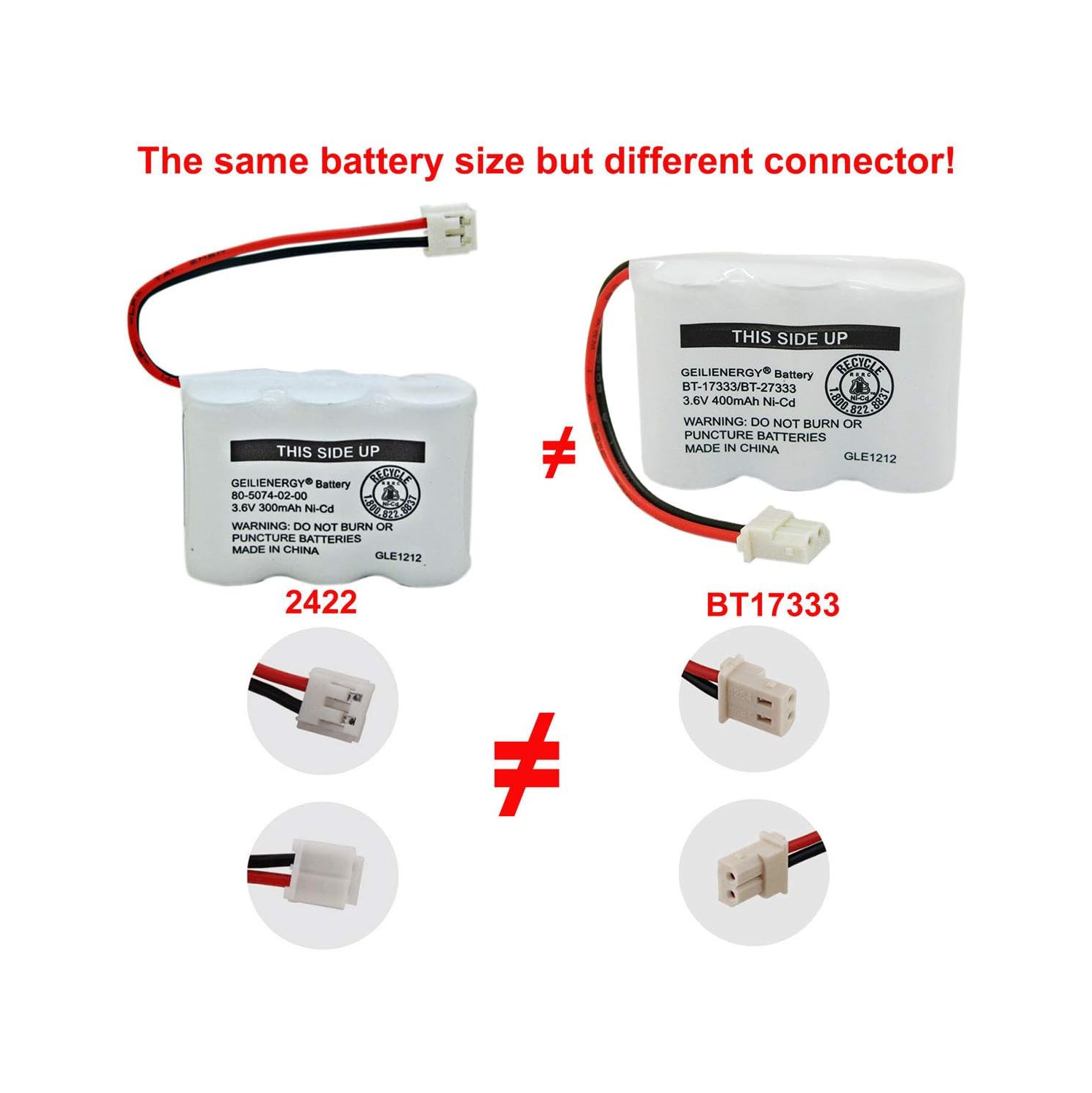 BT-17333 BT-27333 Handset Telephone Rechargeable y 2/3AA 3.6V NI-CD Cordless Phone y Compatible