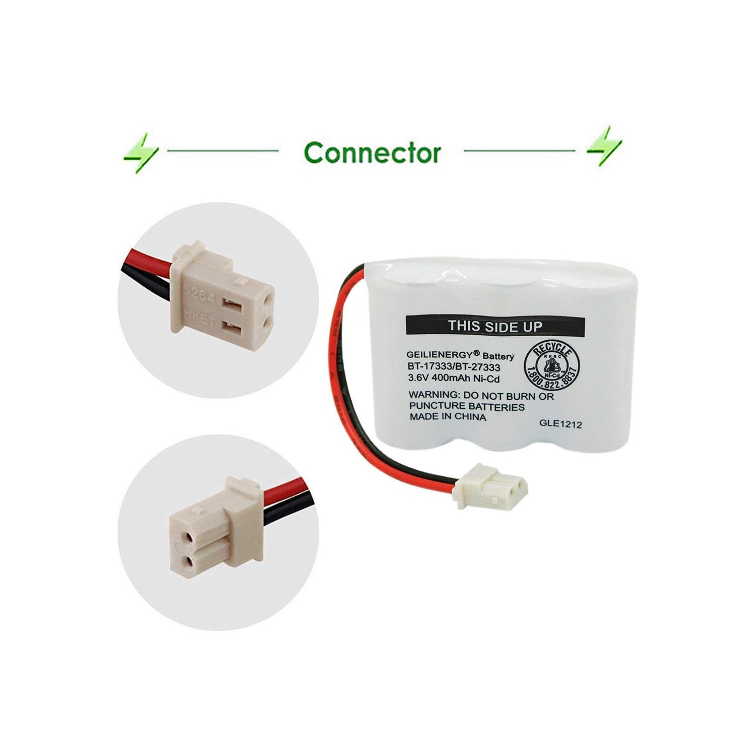 BT-17333 BT-27333 Handset Telephone Rechargeable y 2/3AA 3.6V NI-CD Cordless Phone y Compatible