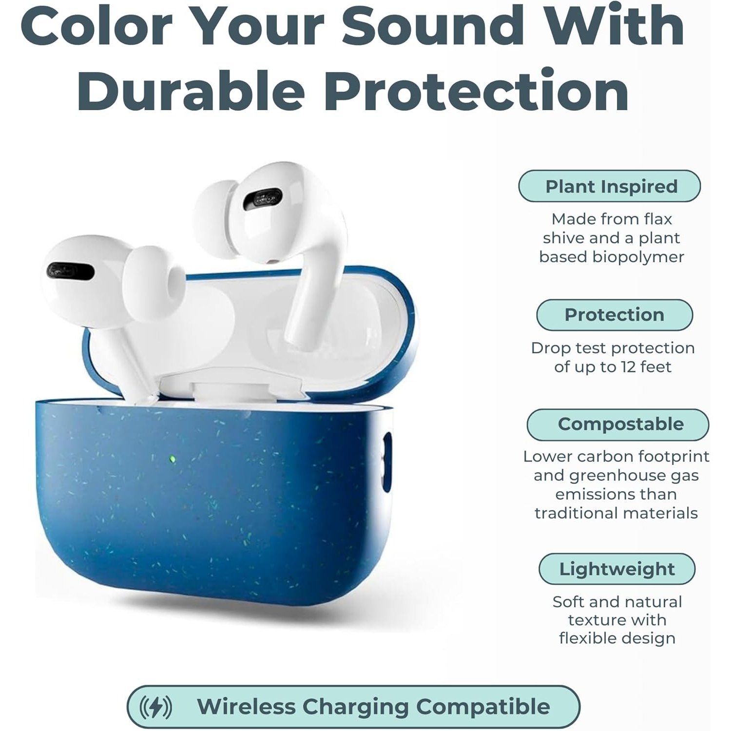 : Airpods Case Case | Durable and Made from s (Stormy Blue)