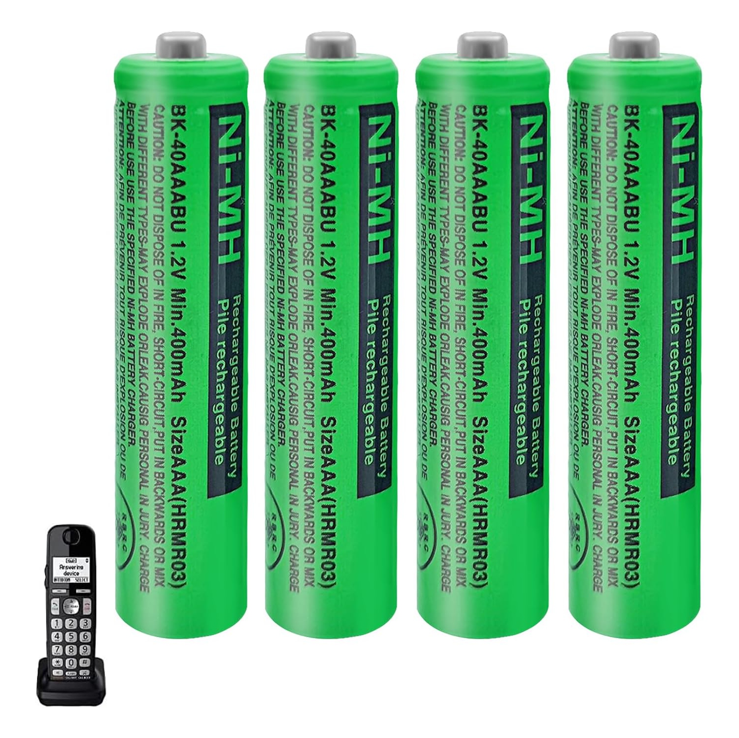 4 Pack BK-40AAABU Ni-MH AAA Rechargeable y for Panasonic, 1.2v 400mah Rechargeable AAA ies for Panasonic