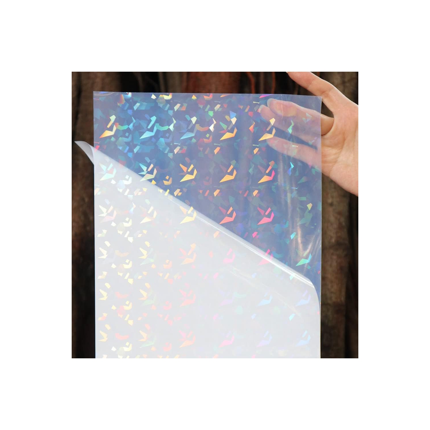 18 feuilles de papier autocollant en vinyle translucide imprimable pour imprimante holographique étanche