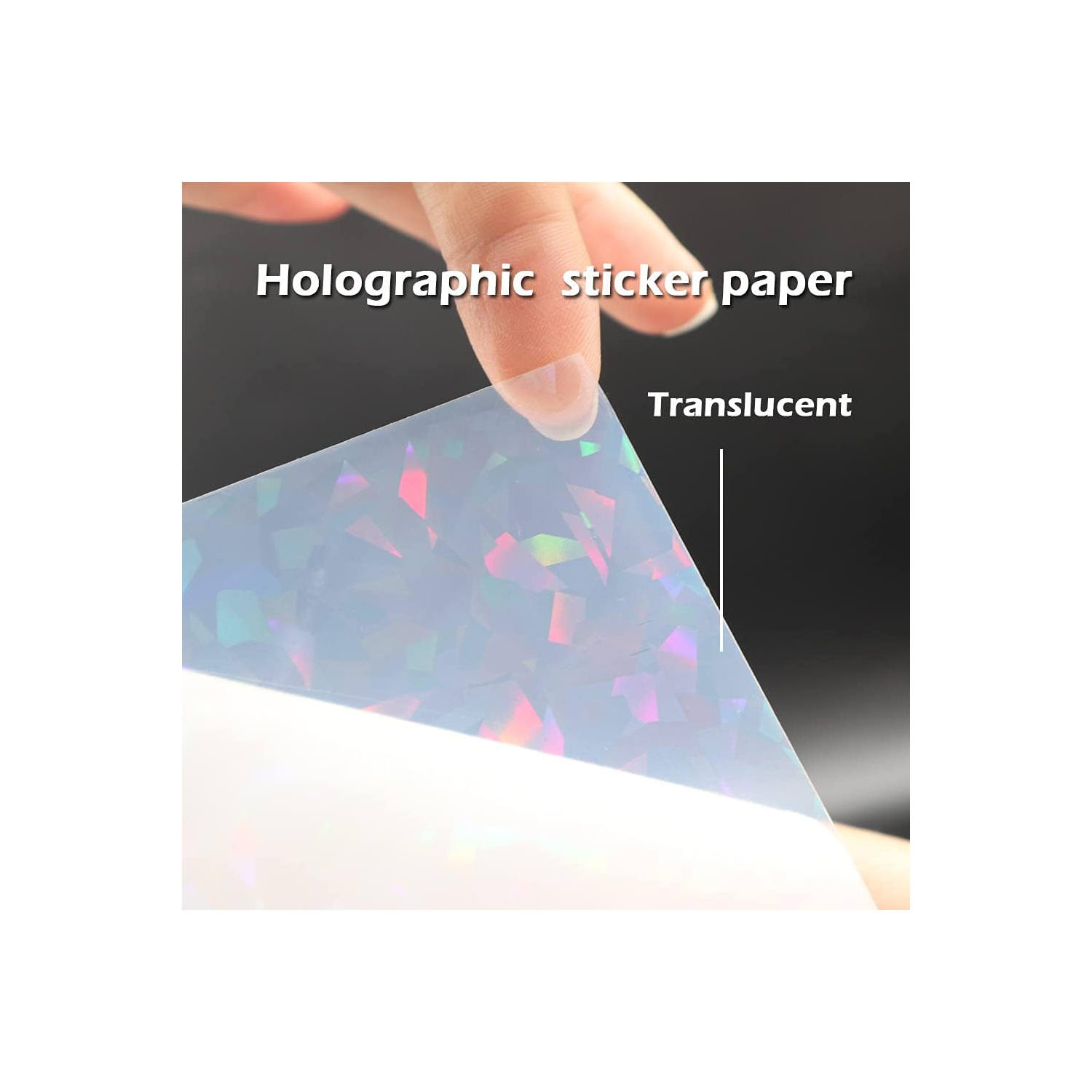 18 feuilles de papier autocollant en vinyle translucide imprimable pour imprimante holographique étanche