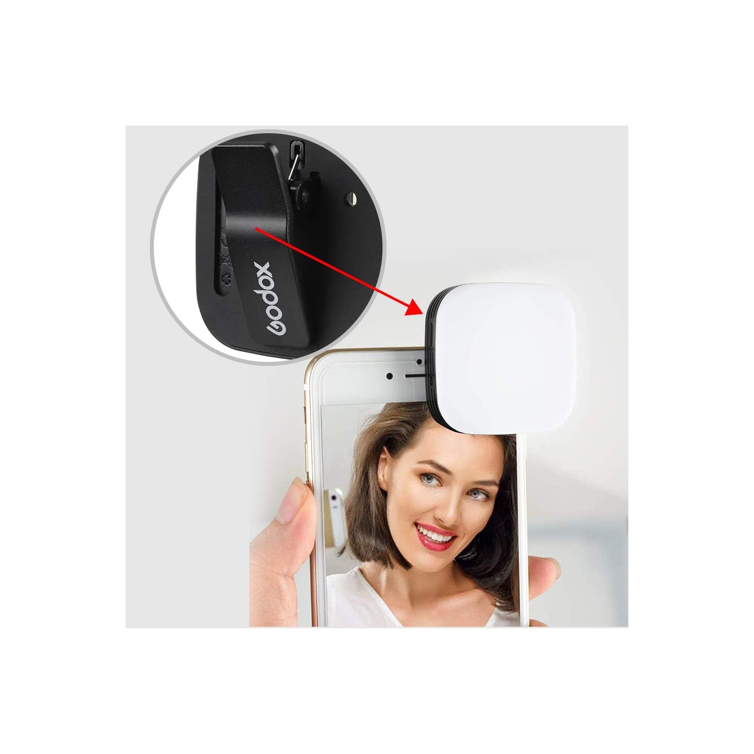 M32 Mobilephone Lighting Round Light for Camera, Rechargeable y, On-Camera Video Lights for iPhone iPad