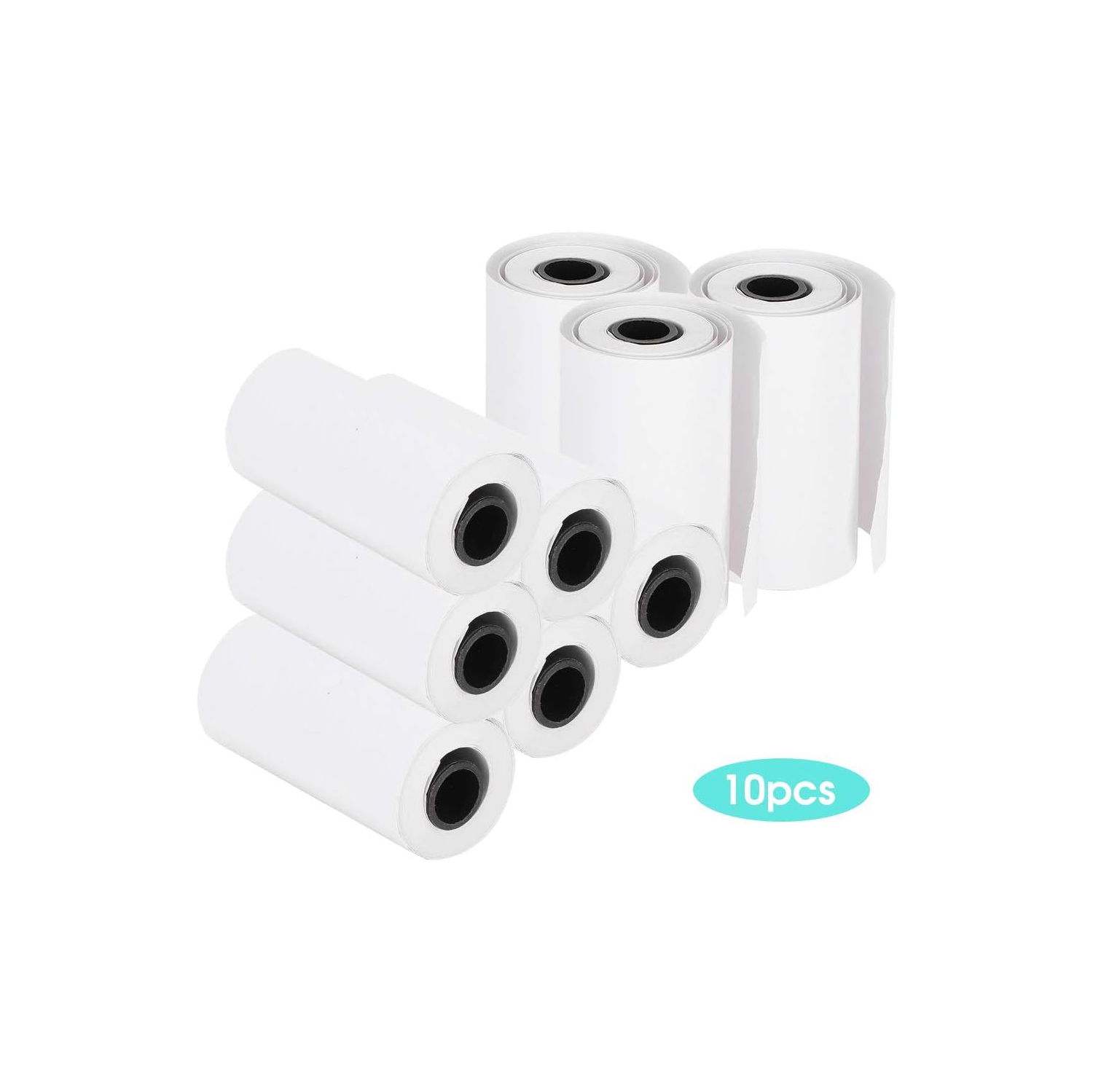 10 rouleaux de papier thermique, noir sur blanc, papier thermique pour imprimante de poche Bluetooth, longueur 6&nbsp;M pour chaque rouleau,