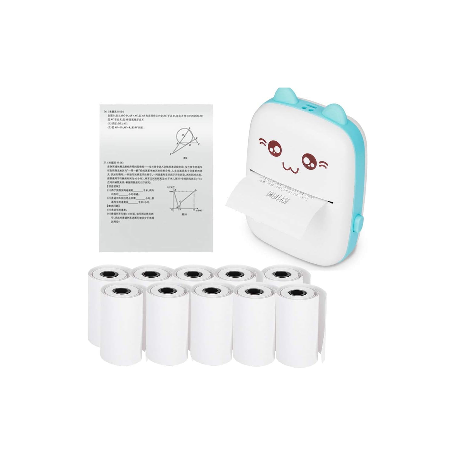 10 rouleaux de papier thermique, noir sur blanc, papier thermique pour imprimante de poche Bluetooth, longueur 6&nbsp;M pour chaque rouleau,