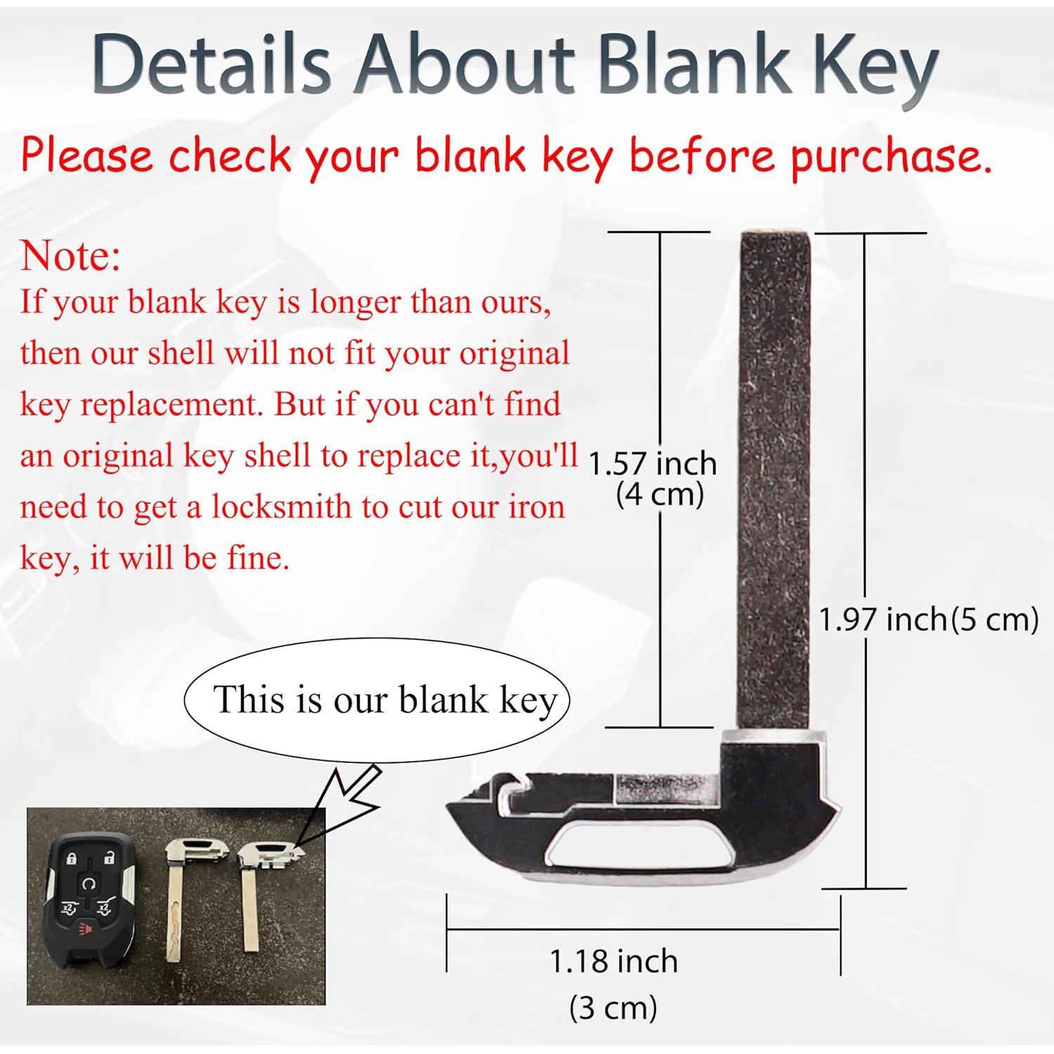 Remplacement du boîtier du porte-clés pour le télédéverrouillage Chevrolet Suburban Tahoe GMC Yukon 2015 2016 2017 2018 2019 2020