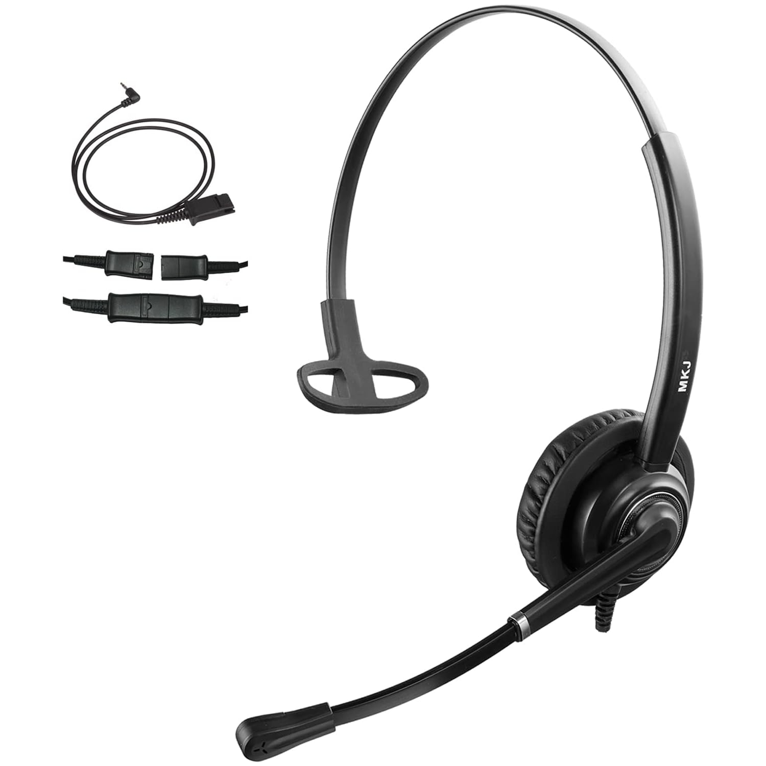 2.5mm Phone Noise Cancelling Wired Headphone with rophone for Call Center Home Office Panasonic