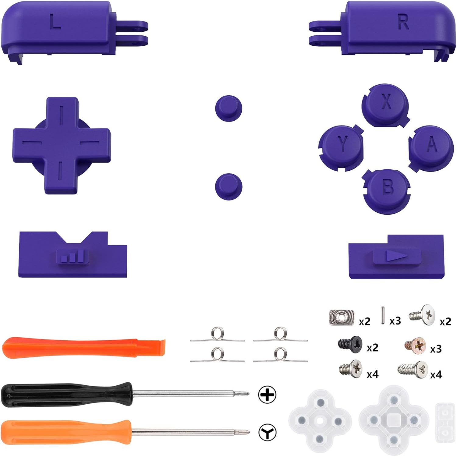 Boutons de rechange violets pour console portative Nintendo DS Lite, Custom D-pad A B X Y Start