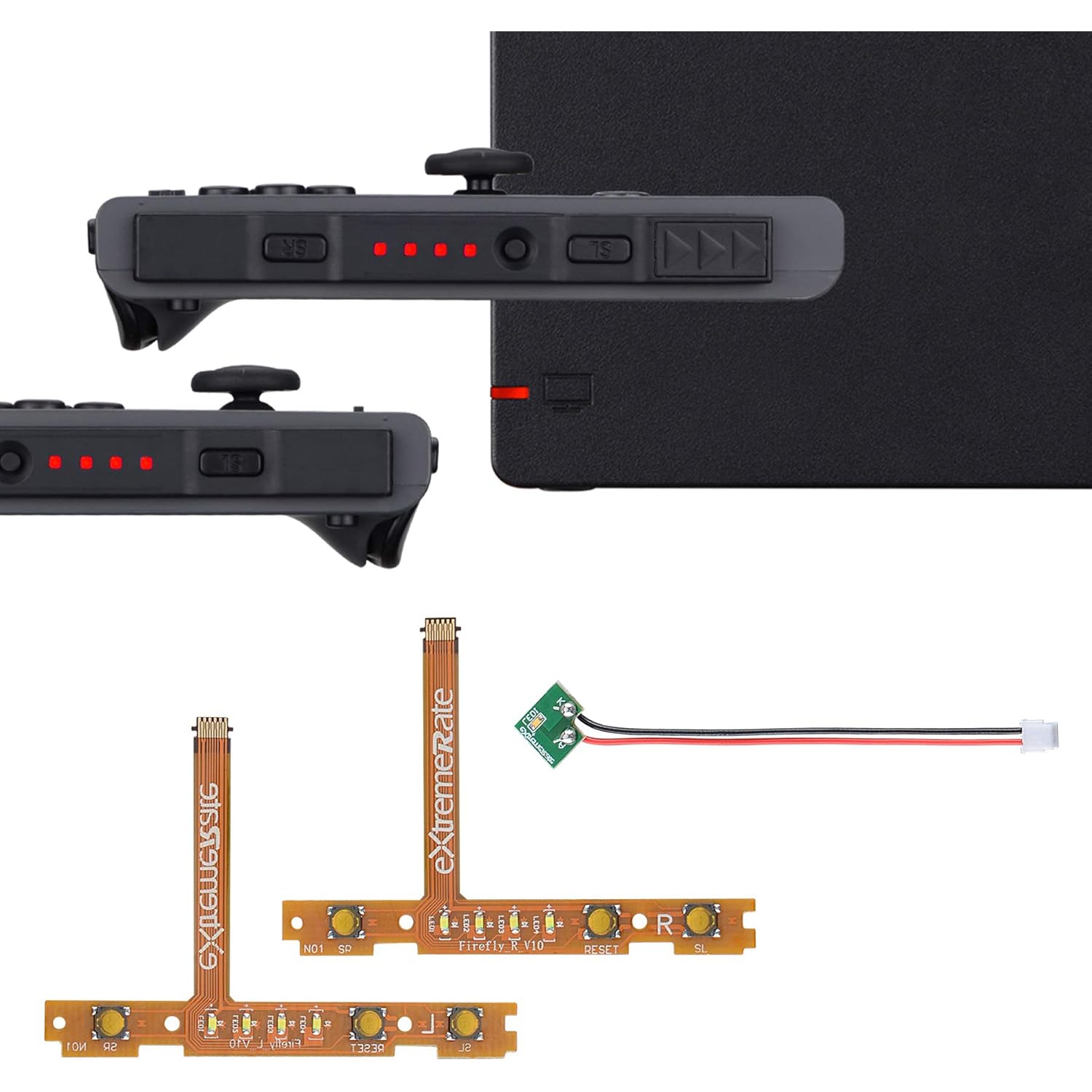 Trousse de réglage de Firefly pour Nintendo Switch Joycons Dock NS Joycon SL SR Boutons Câble flexible à ruban