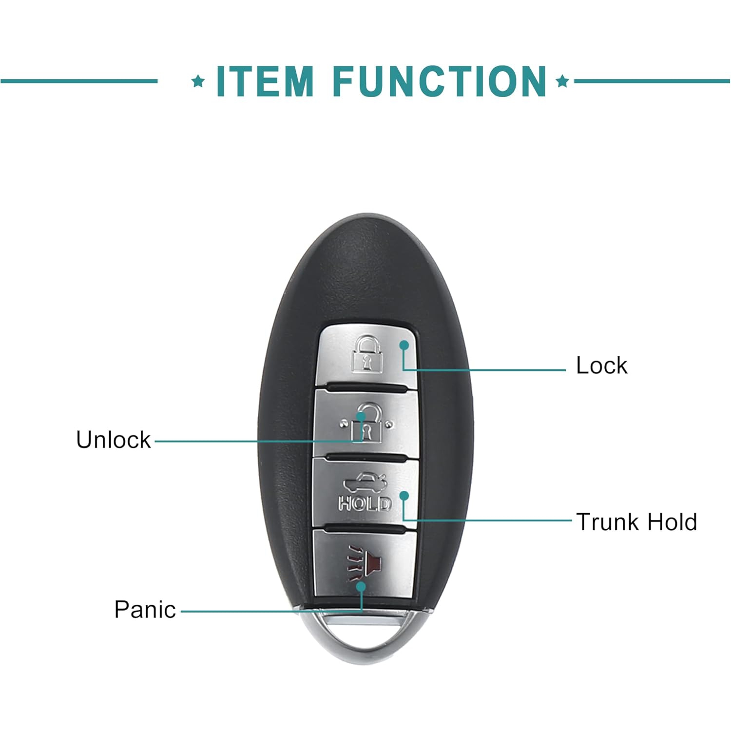 315MHz Keyless Entry Remote Key Fob Fit for Nissan Altima 2007-2012 - Pack of 1 Black