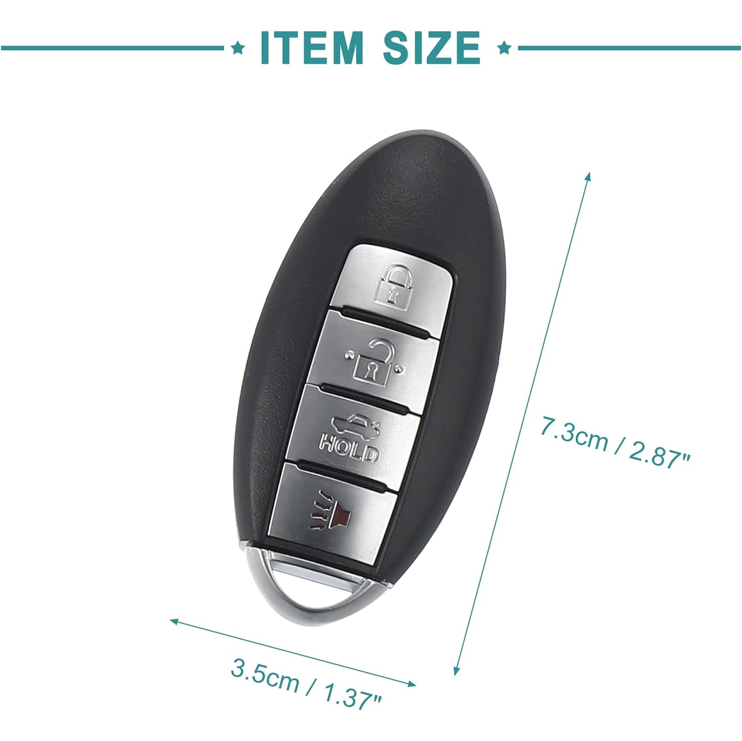 315MHz Keyless Entry Remote Key Fob Fit for Nissan Altima 2007-2012 - Pack of 1 Black