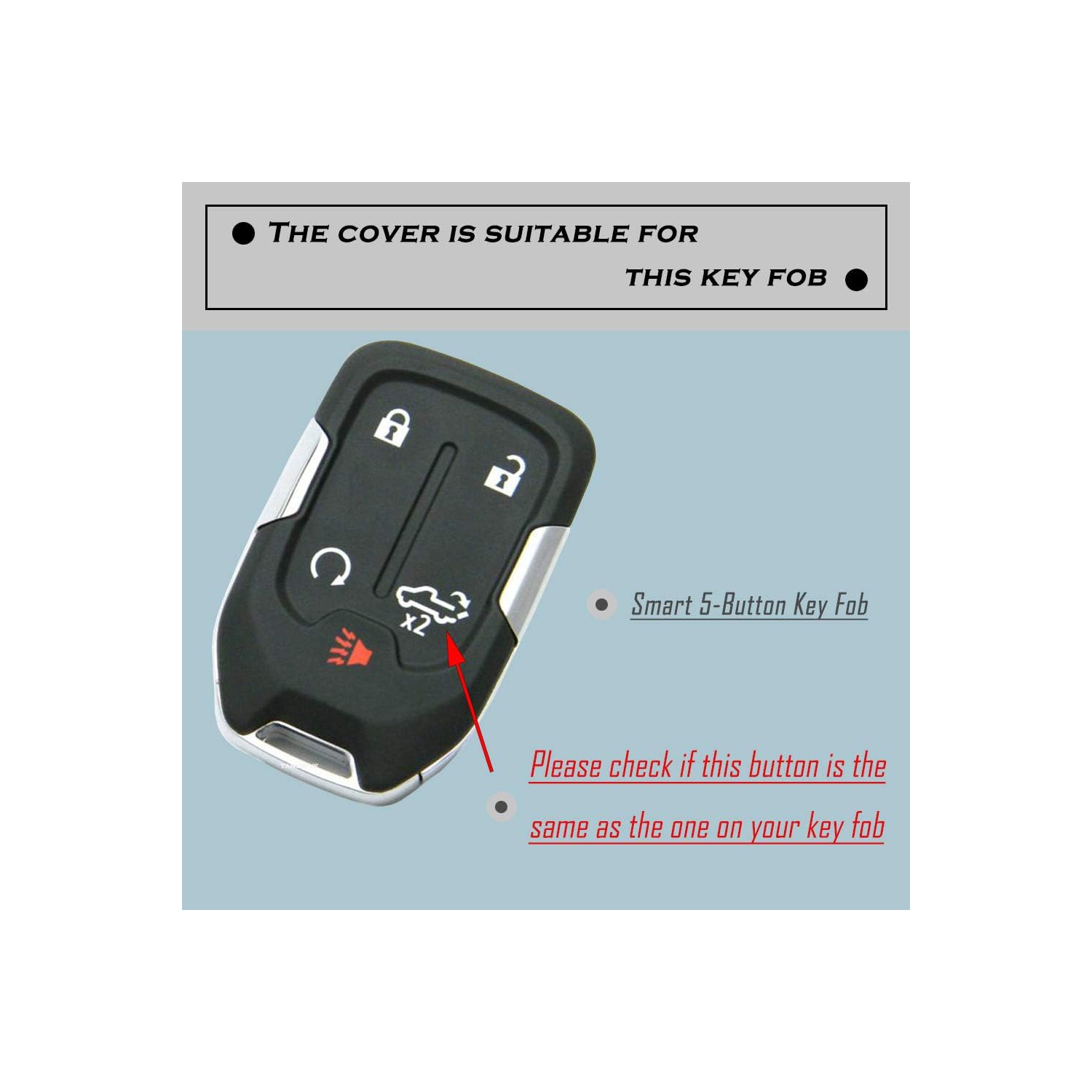 2PCS Silicone Smart Key Fob Case Cover for 2022 2021 2020 2019 Chevy Silverado and GMC Sierra 1500 2500HD