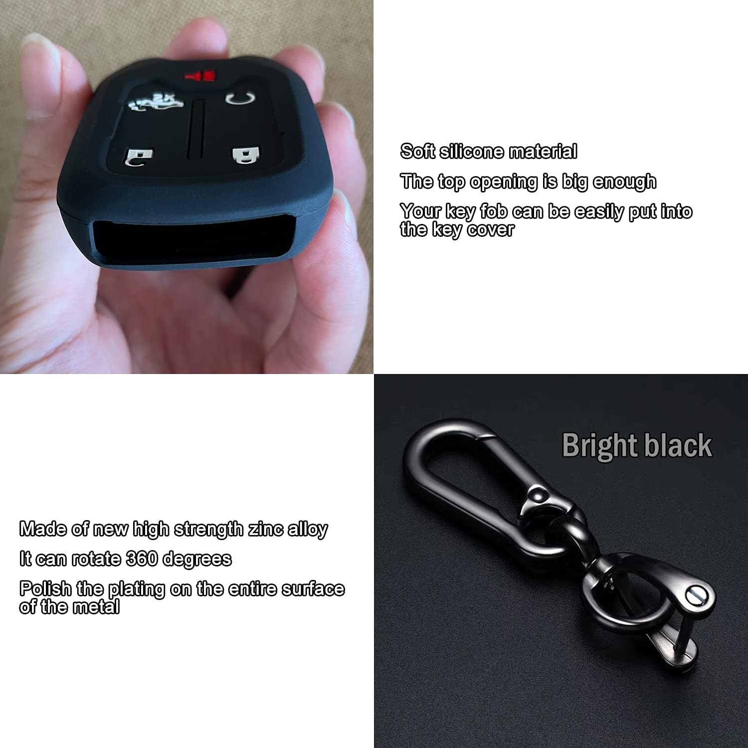 2PCS Silicone Smart Key Fob Case Cover for 2022 2021 2020 2019 Chevy Silverado and GMC Sierra 1500 2500HD