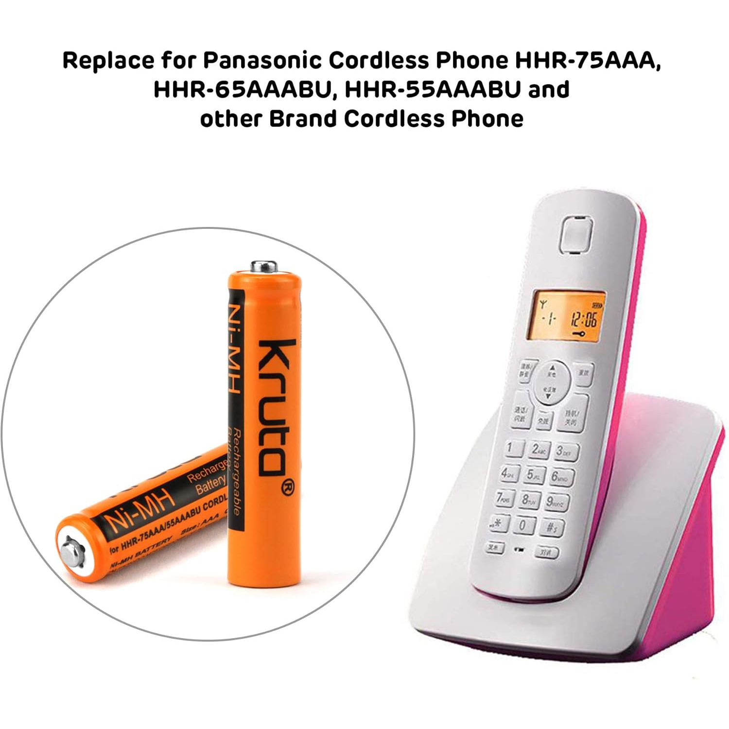 NI-MH AAA Rechargeable y 1,2&nbsp;V 700 mAh HHR-55aaabu AAA iS pour téléphones sans fil Panasonic, télécommande