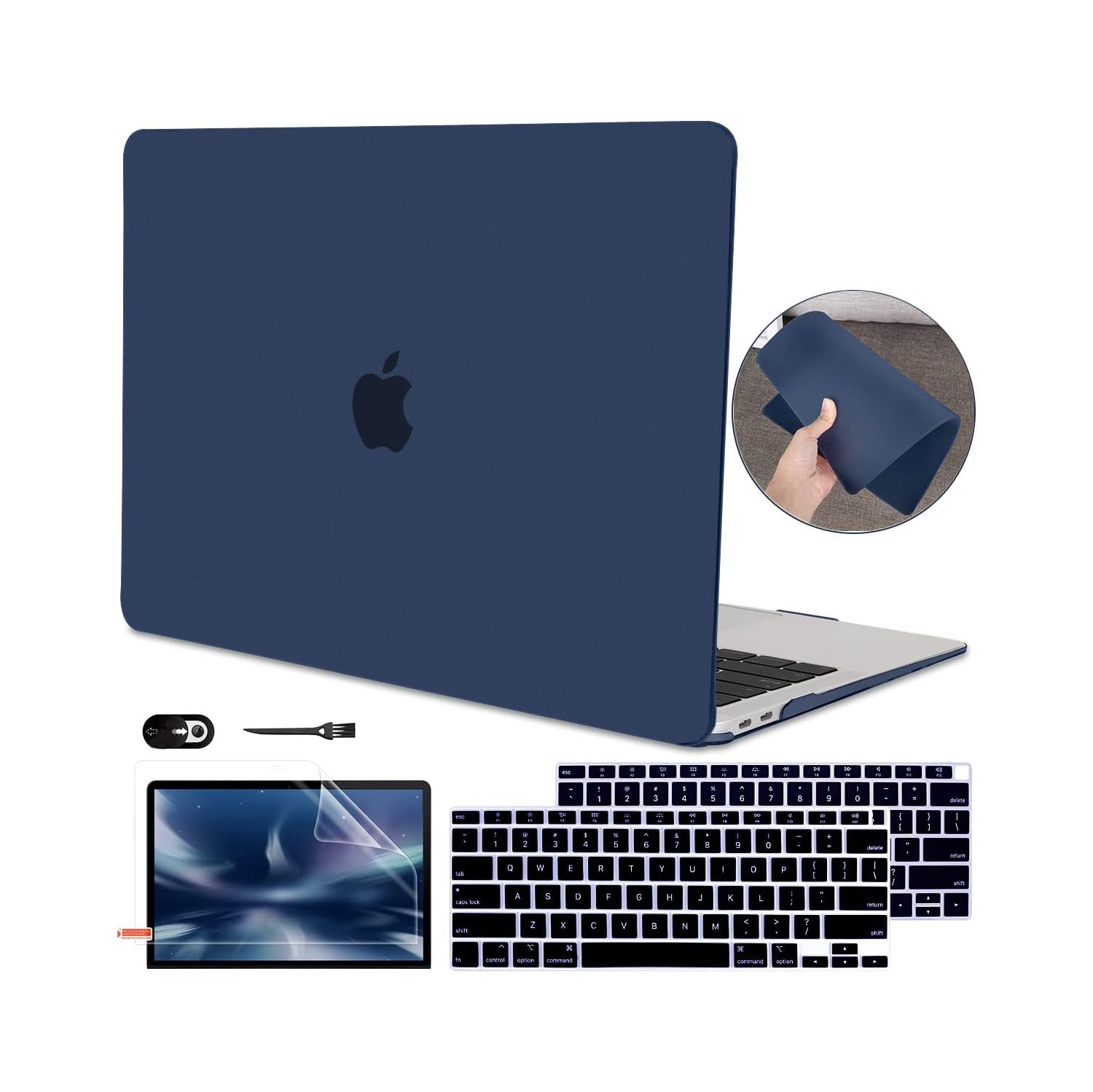 for 13 inch MacBook Air Case 2021 2020 2019 2018, Ultra-Thin Lightweight Cover for MacBook Air 13.3 M1 A2337