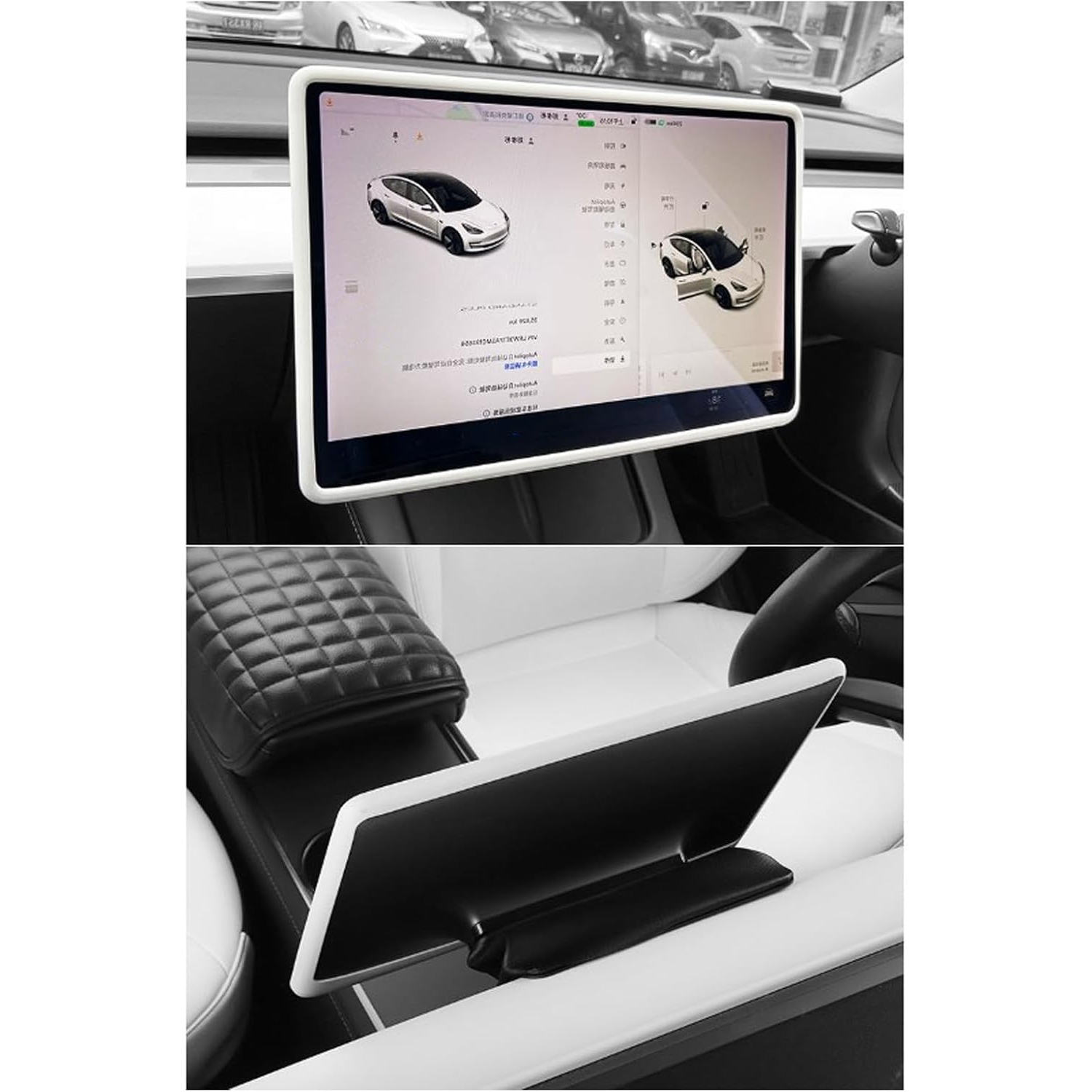 Cadre protecteur d'écran modèle Y, cadre protecteur d'écran en silicone, accessoires de console centrale, bords souples en silicone, 2018