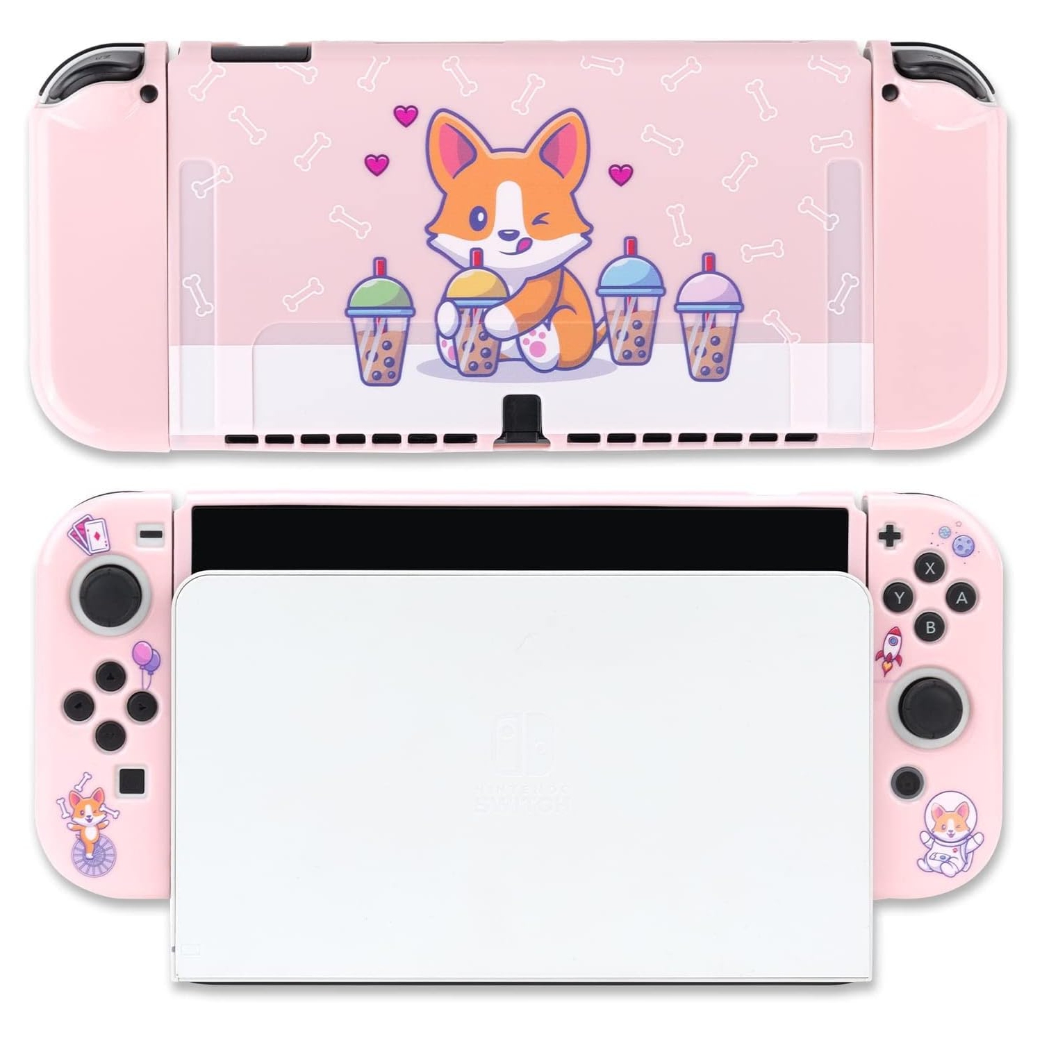 Dog Boba Case | Cute Kawaii Dog Bubble Tea Pastel Corgi Animal Cover | Dockable Snap on Shell Compatible