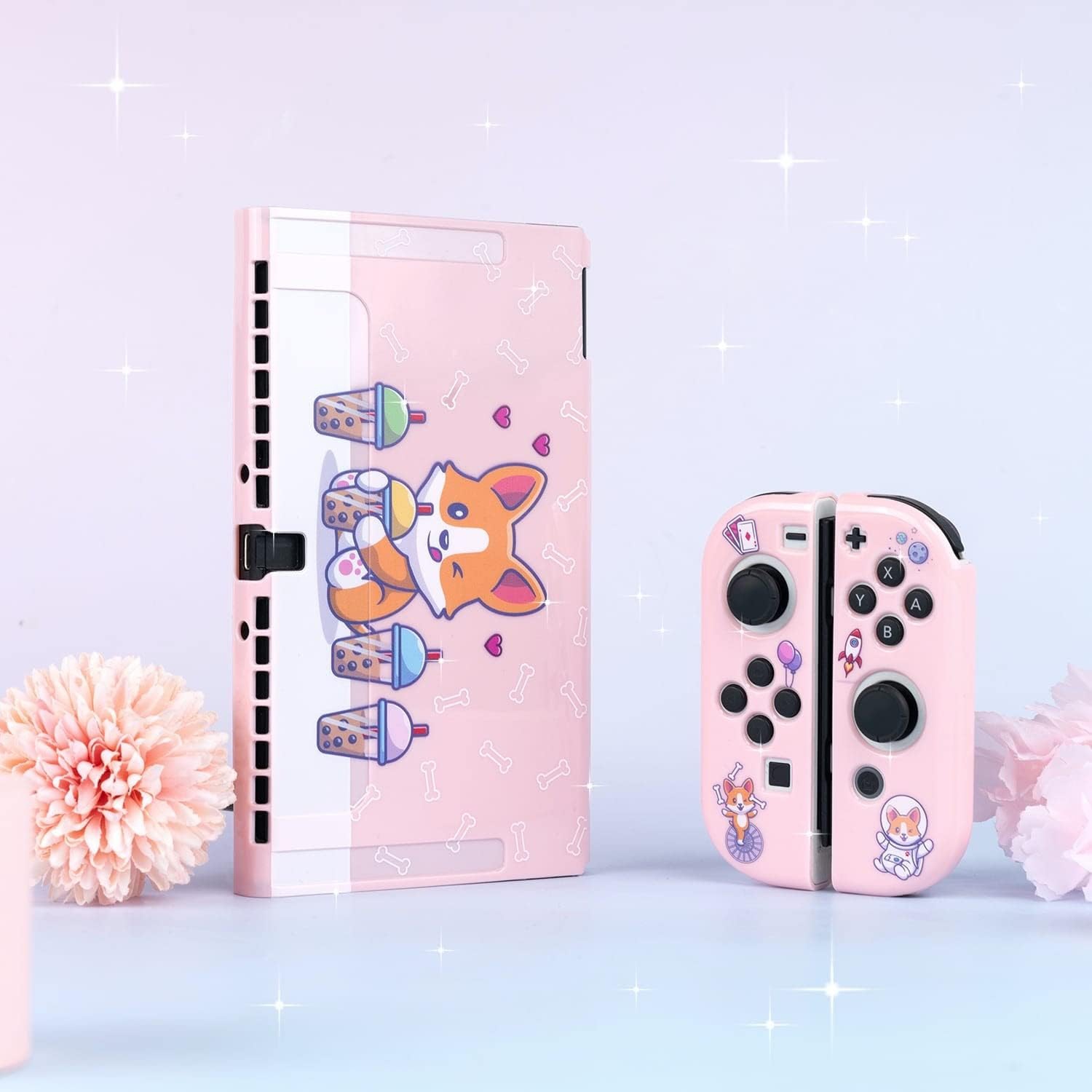 Dog Boba Case | Cute Kawaii Dog Bubble Tea Pastel Corgi Animal Cover | Dockable Snap on Shell Compatible