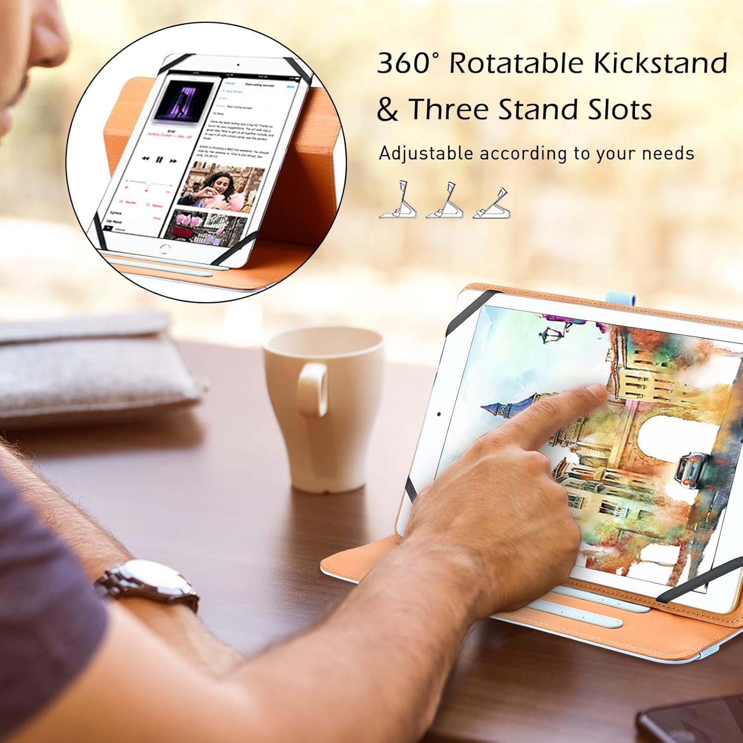 Étui universel pour tablette de 9 à 10,1&nbsp;po, étui folio avec support protecteur pour écran tactile Android de 9 10 10,1&nbsp;po