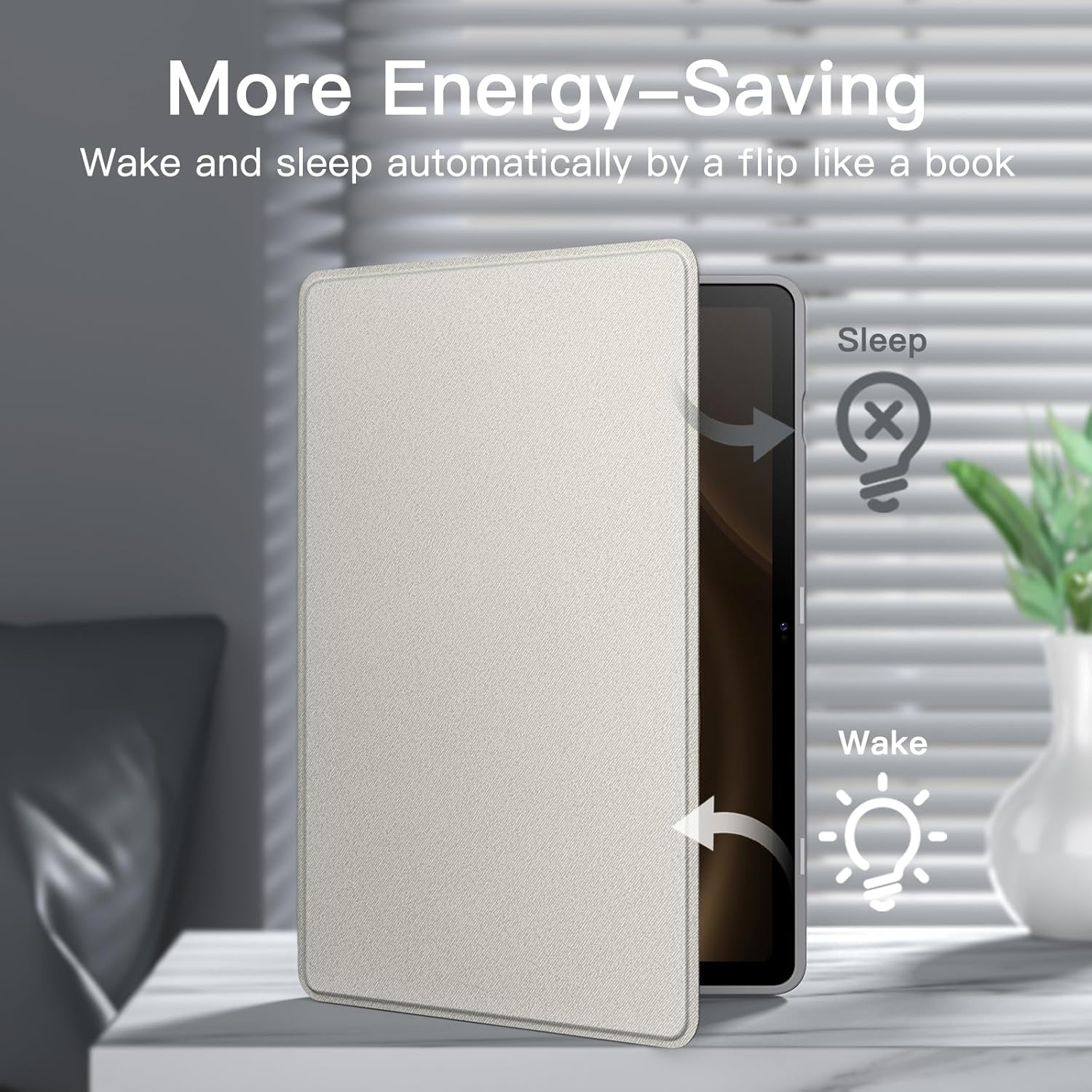 Case for Samsung Galaxy Tab S9 FE 10.9-Inch with S Pen Holder, Slim Folio Stand Protective Tablet Cover,