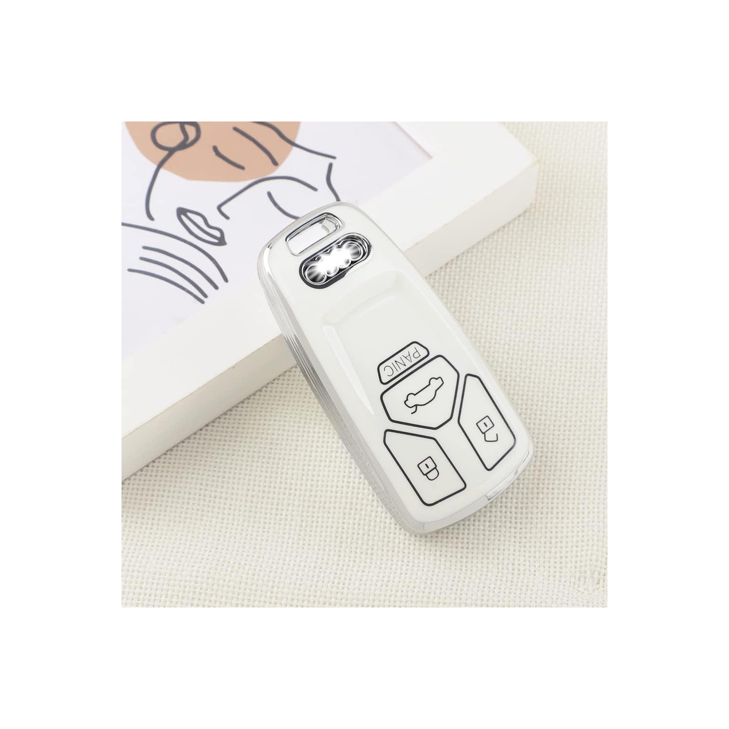 TPU Key Fob Cover for Audi Accessories White Gold Car Keys Case Shell Protector for Audi A4 A5 Q5 Q7 RS5 SQ5 S4