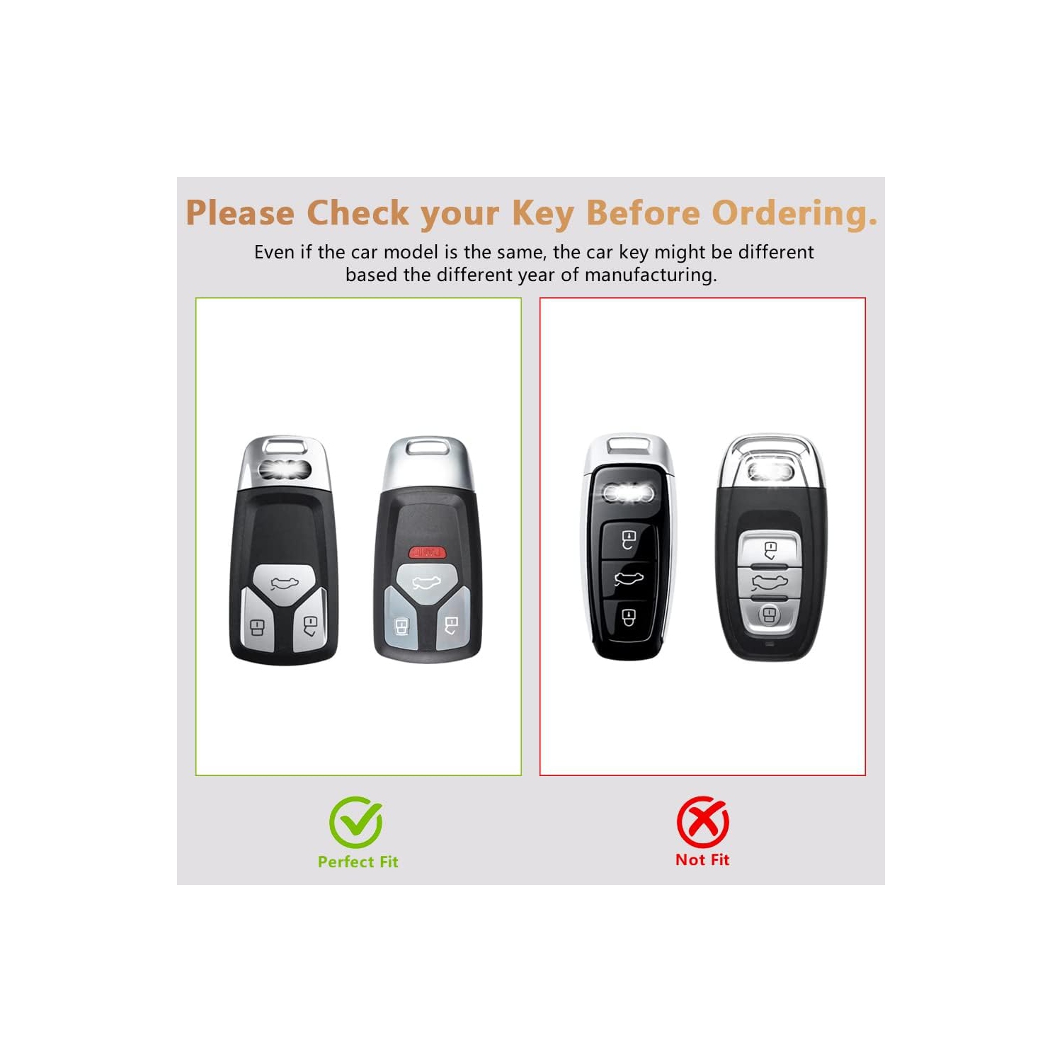 TPU Key Fob Cover for Audi Accessories White Gold Car Keys Case Shell Protector for Audi A4 A5 Q5 Q7 RS5 SQ5 S4