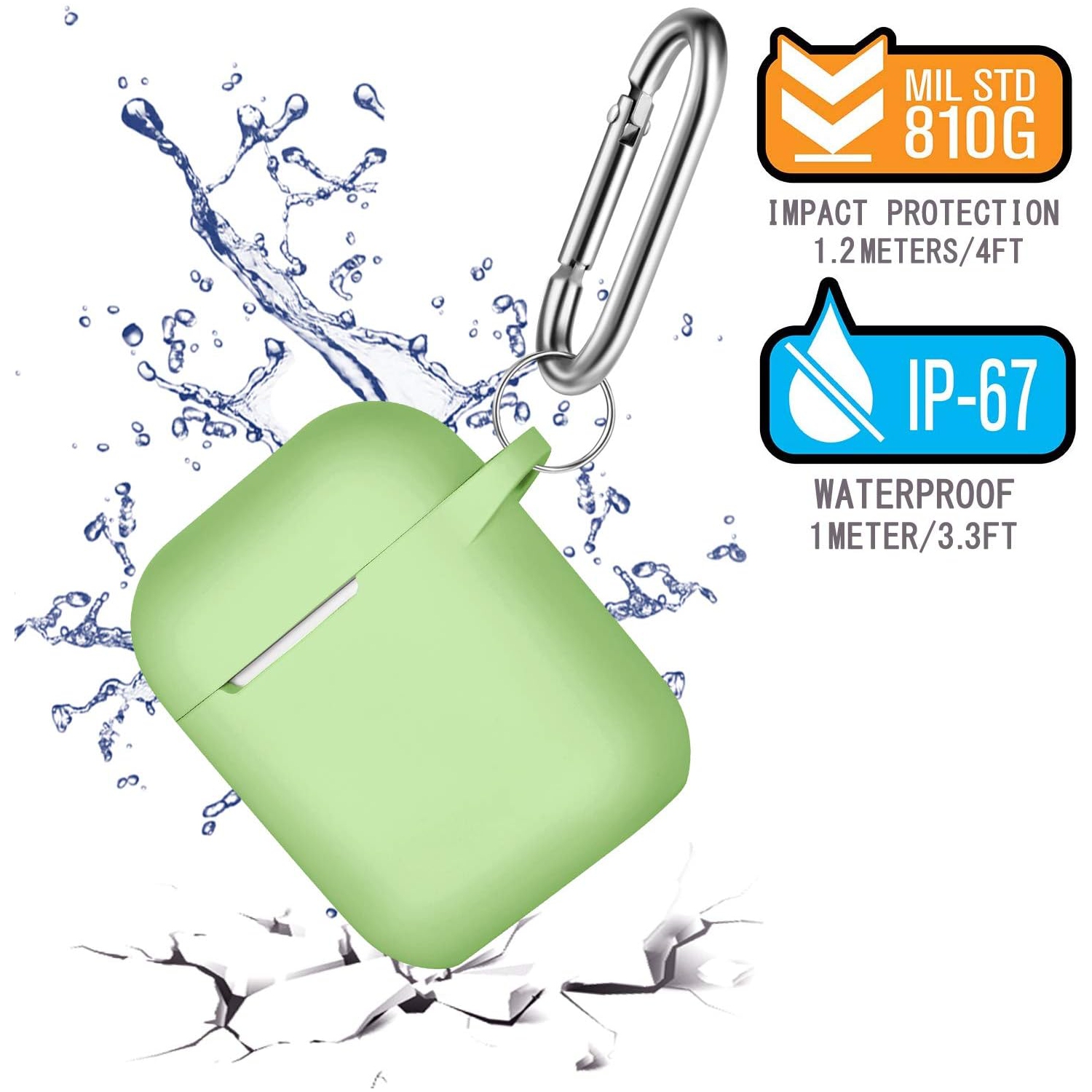 for AirPod 2nd Generation Case Cover, Soft Silicone Protective Cover with Keychain for Women Men Compatible