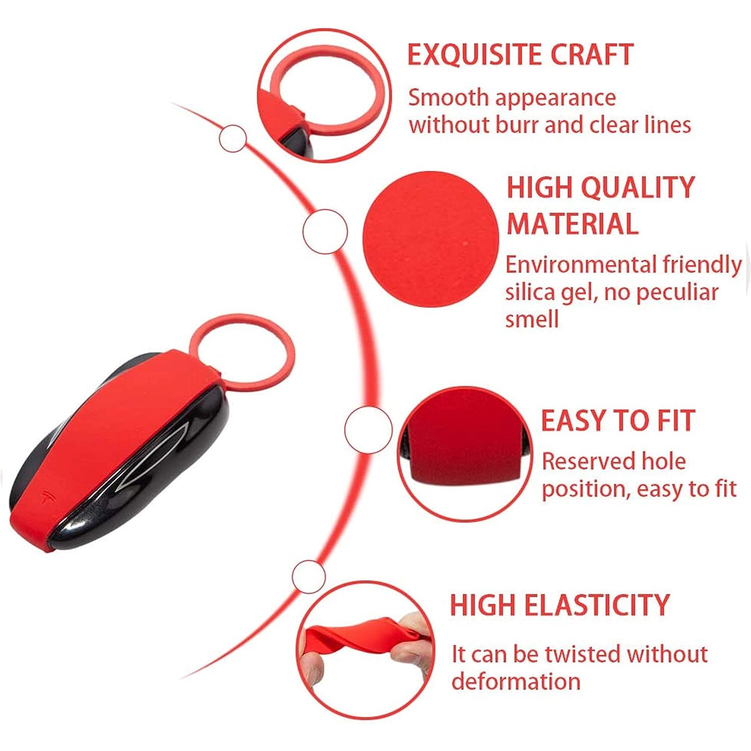 for KEYCHAIN Skin Cover Tesla Model X Skin Cover Remote Key Fob Key Chain Accessory Smart