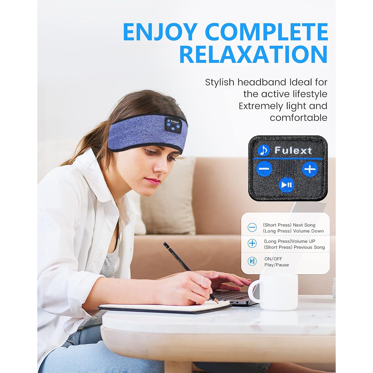 Sleep Headphones Bluetooth Sports Head, Sports Head Headphones with Ultra-Thin HD Stereo