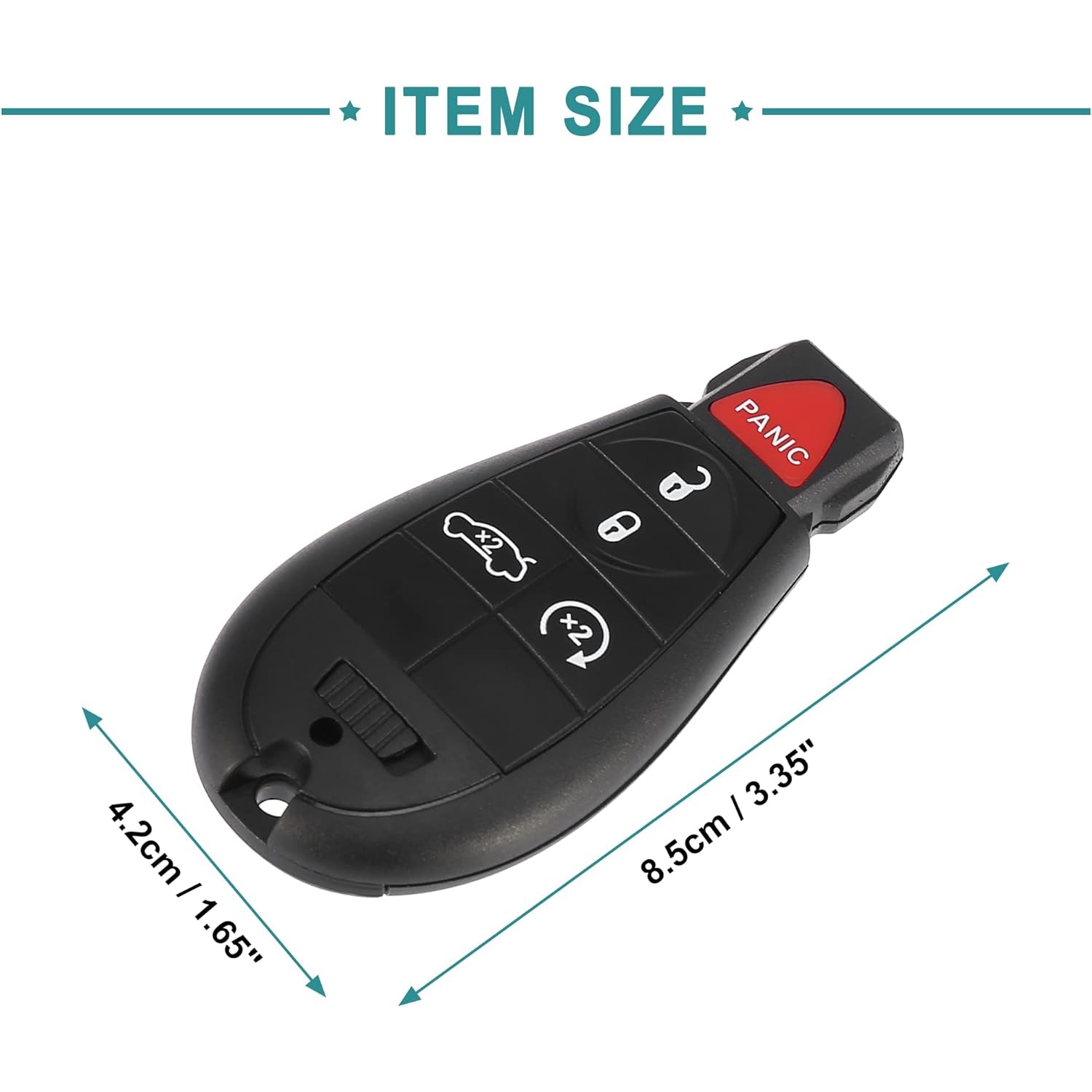 Car Key Fob Keyless Entry Remote Replacement Fit for Dodge - Pack of 1 Black