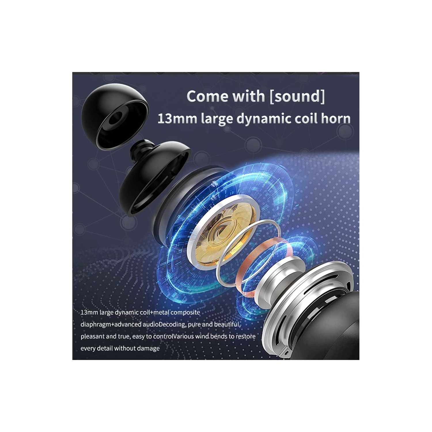 Bluetooth 5.3 Earbuds with ENC ANC 38dB Noise Cancellation, IPX5 Water-Resistant, Stereo Deep B, 40 Hours