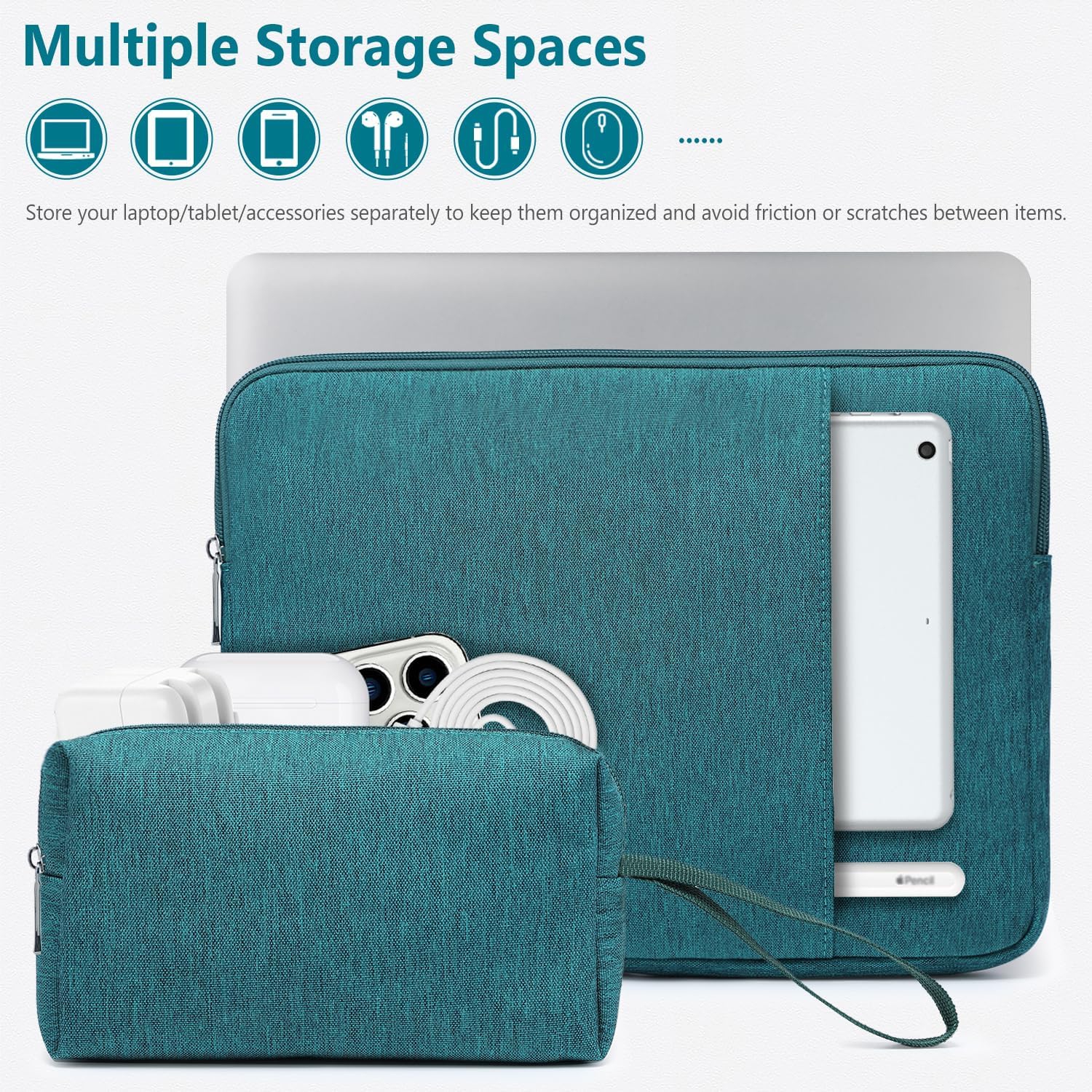 13 Inch Laptop Sleeve Bag Set for MacBook Air M3/M2/M1 2024-2018, MacBook Pro 13 M2/M1 Pro/Max A2686 A2338