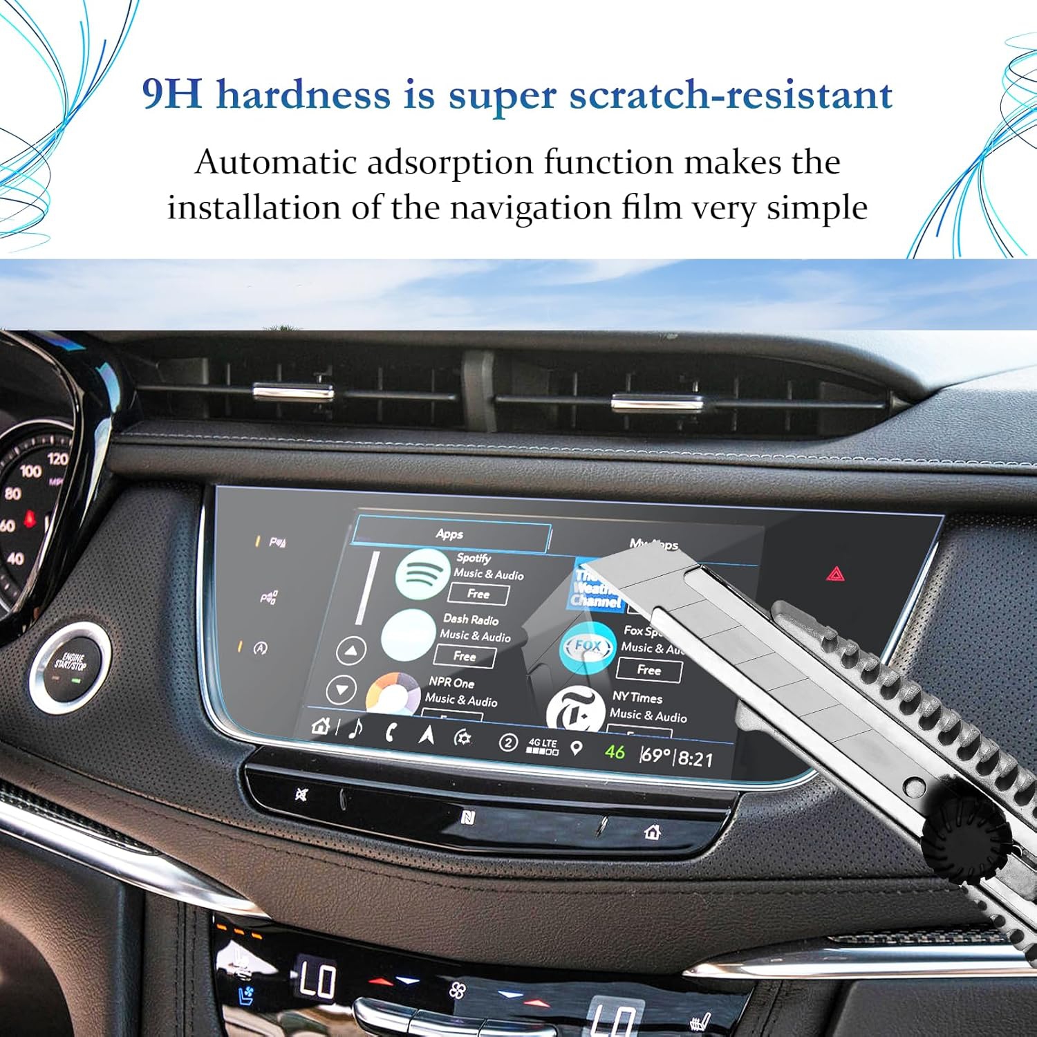 Protecteur d'écran pour Cadillac XT5 2017-2025 / 2020-2025 Cadillac XT6 8 pouces écran de navigation 2017-2025 XT5