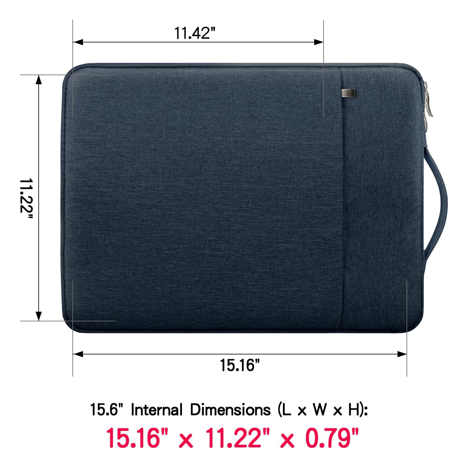 Housse pour portable de 15,6&nbsp;po RAINYEAR compatible avec ordinateur portatif Chromebook de 15,6&nbsp;po, sac à main avec poignée à l'avant