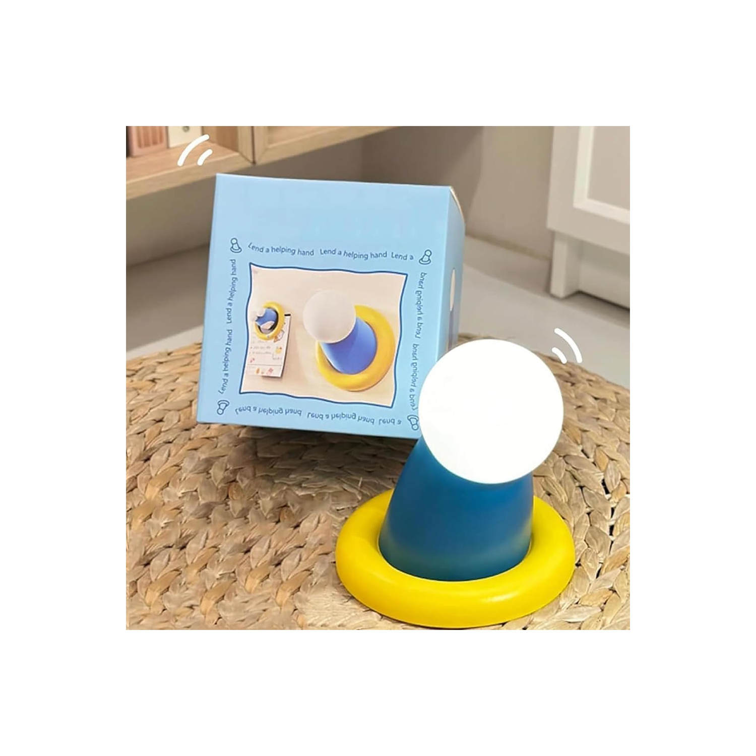 1-pcs Round Hand Clapping Lamp, Silicone Novelty Hand Lamp, Silicone Novelty Magnetic Night Lamp, 3 Level Adjustable, 30-Minute Adjustable Timing Fun