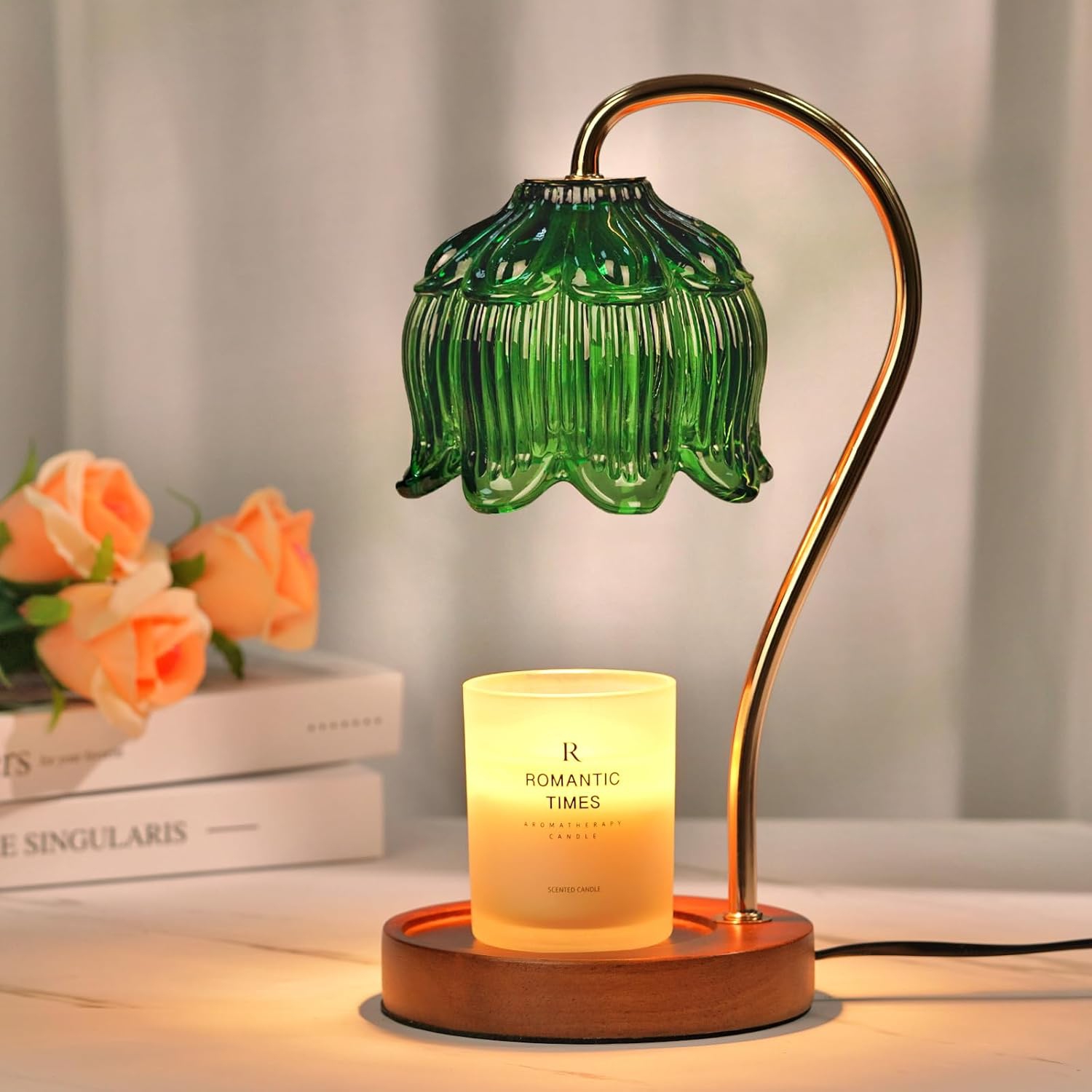 Flower Candle Warmer Lamp with Timer, Glass Candle Warmer Lamp, Birthday Gifts for Women, Mom, Female Friend, Electric Candle Lamp Warmer Gifts,