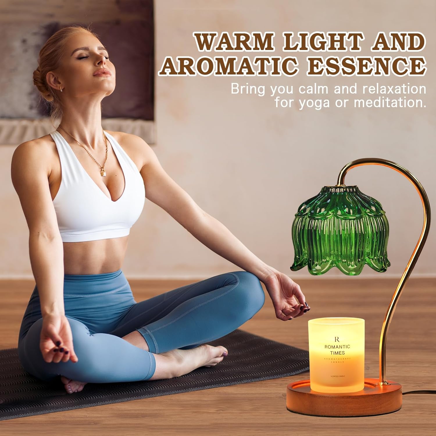 Flower Candle Warmer Lamp with Timer, Glass Candle Warmer Lamp, Birthday Gifts for Women, Mom, Female Friend, Electric Candle Lamp Warmer Gifts,