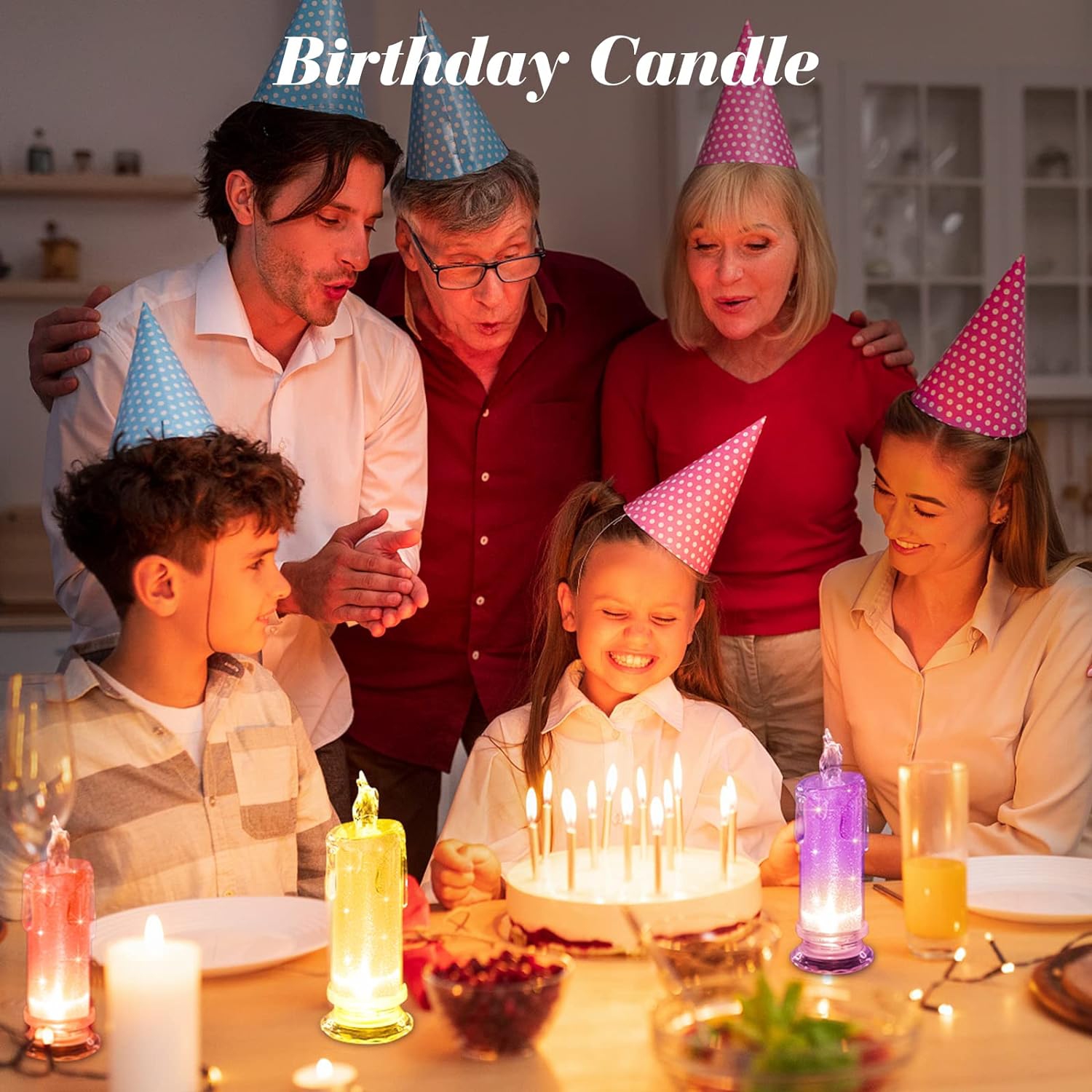 4PCS Yellow LED flameless Candles, LED Pillar Candles, Battery Included, Velas artificiales para decoracion