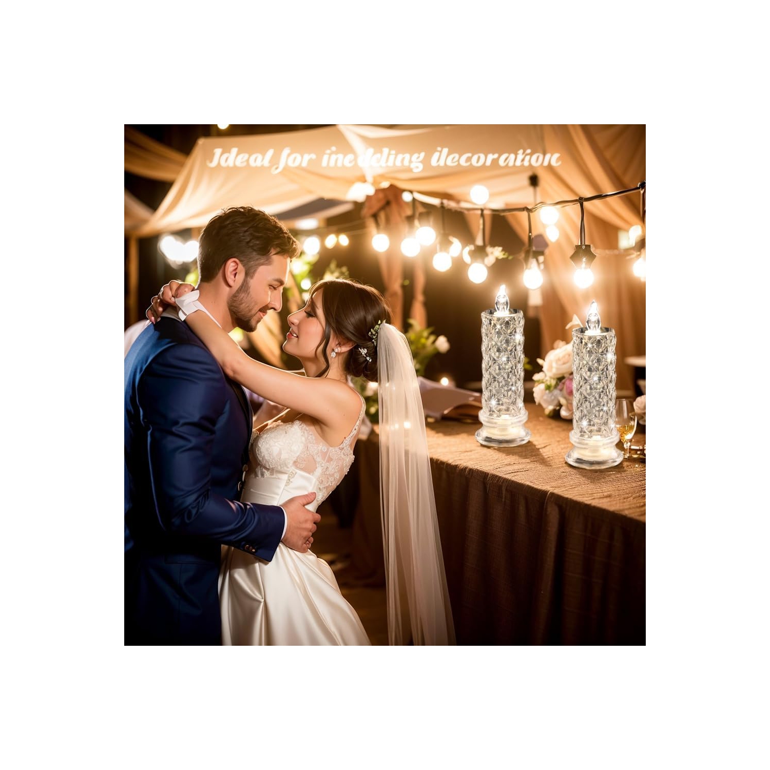 Bougies sans flamme Rose Shadow LED, 4PCS Bougies romantiques à piles Bougies piliers DEL pour la Saint-Valentin Proposer anniversaire de mariage