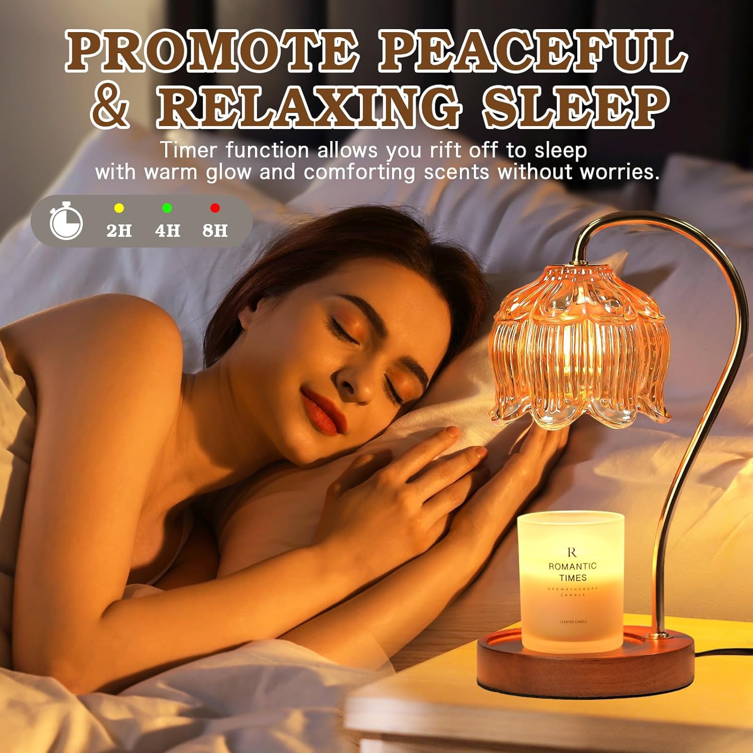 Flower Candle Warmer Lamp with Timer, Dimmable Candle Lamp Warmer for Jar Candles, Birthday Gifts for Women, Mom Gifts, Female Friend Gifts Ideas,