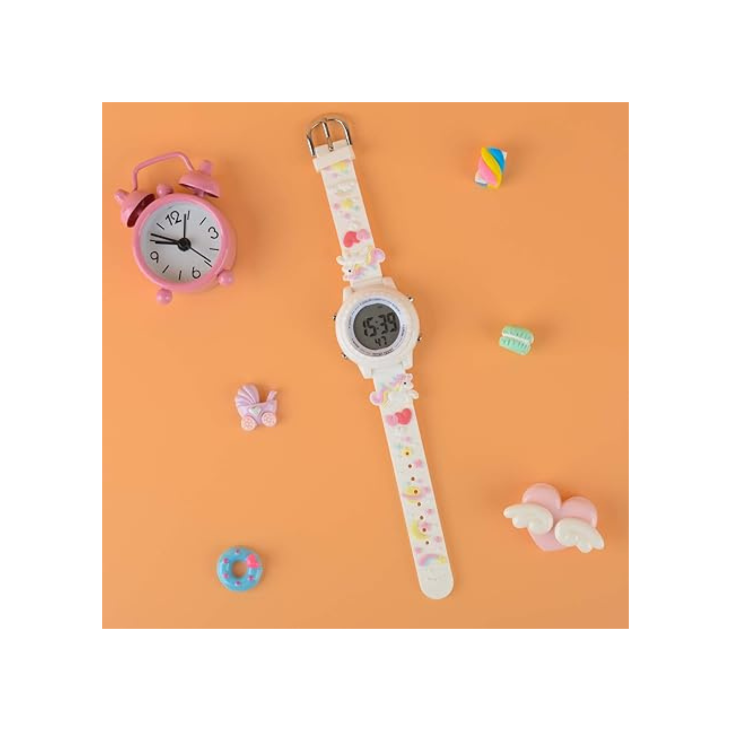 Kids Watches 3D Cartoon Waterproof 7 Color Lights Toddler Wrist Digital Watch with Alarm Stopwatch for 3-10 Year Girls Little Child
