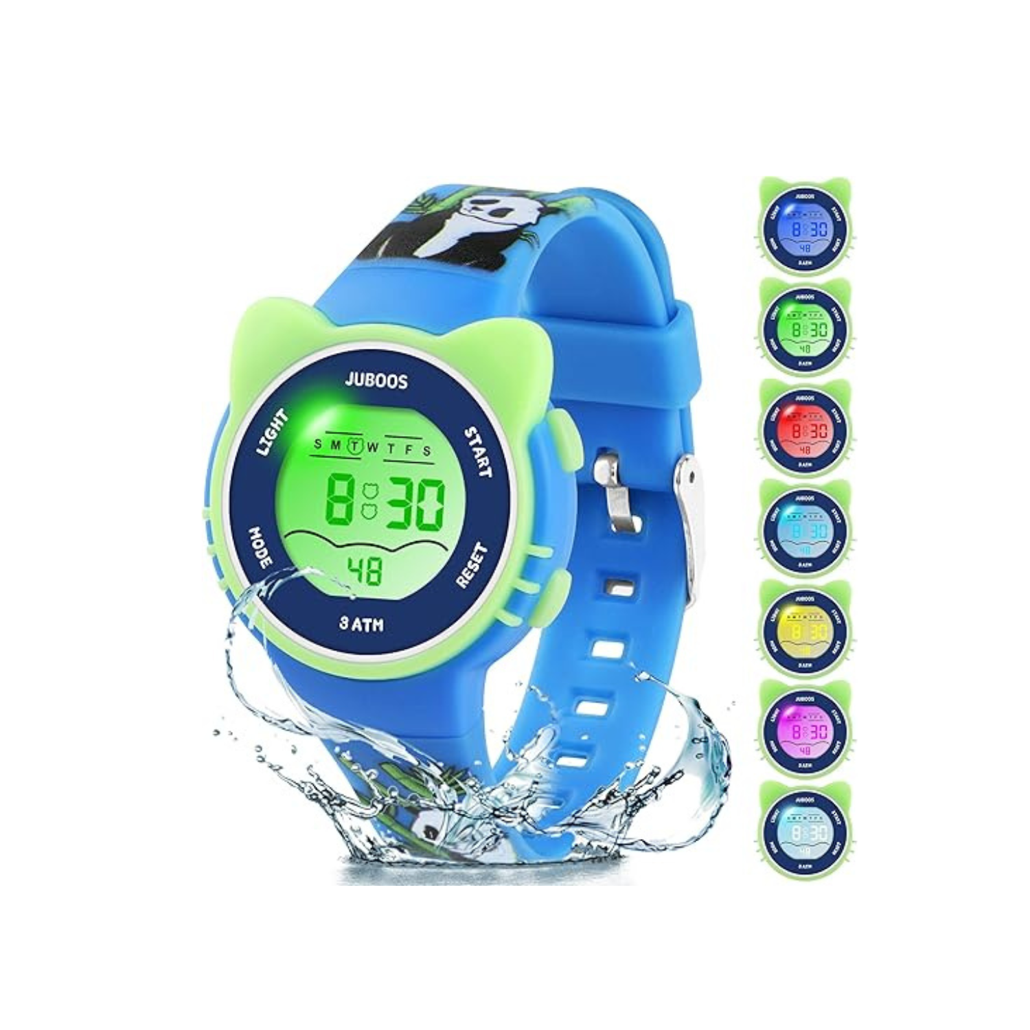 Kid's Digital Watch for Boys and Girls, Waterproof LCD Digital Sports Kids Watch with 7 Color LED Lights, Stopwatch, Alarm, Suitable for 4-12