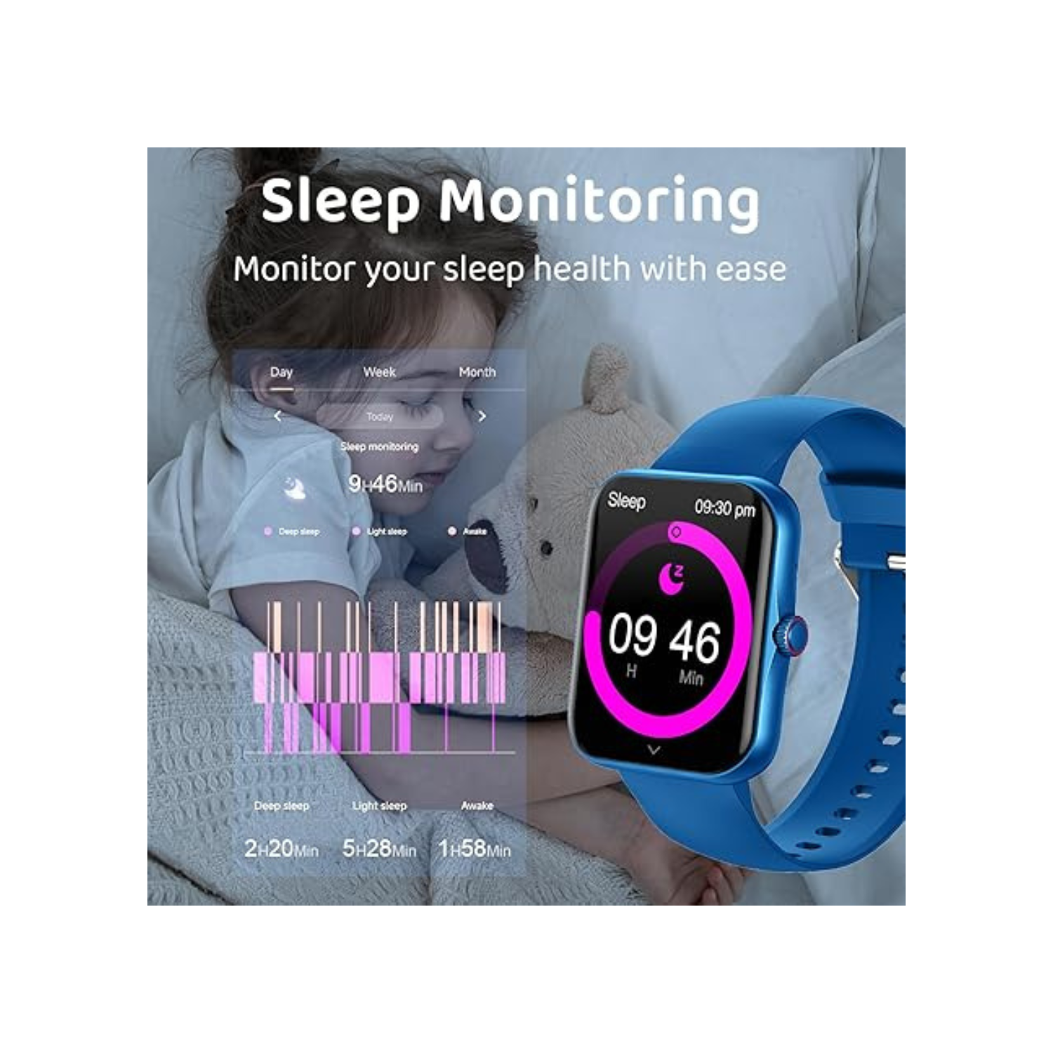 Kids Smart Watch for Boys Girls Sport,Smartwatch Fitness Tracker with 37 Sports Modes,DIY Watch Touchscreen,Heart Rate Blood Oxygen,Sleep