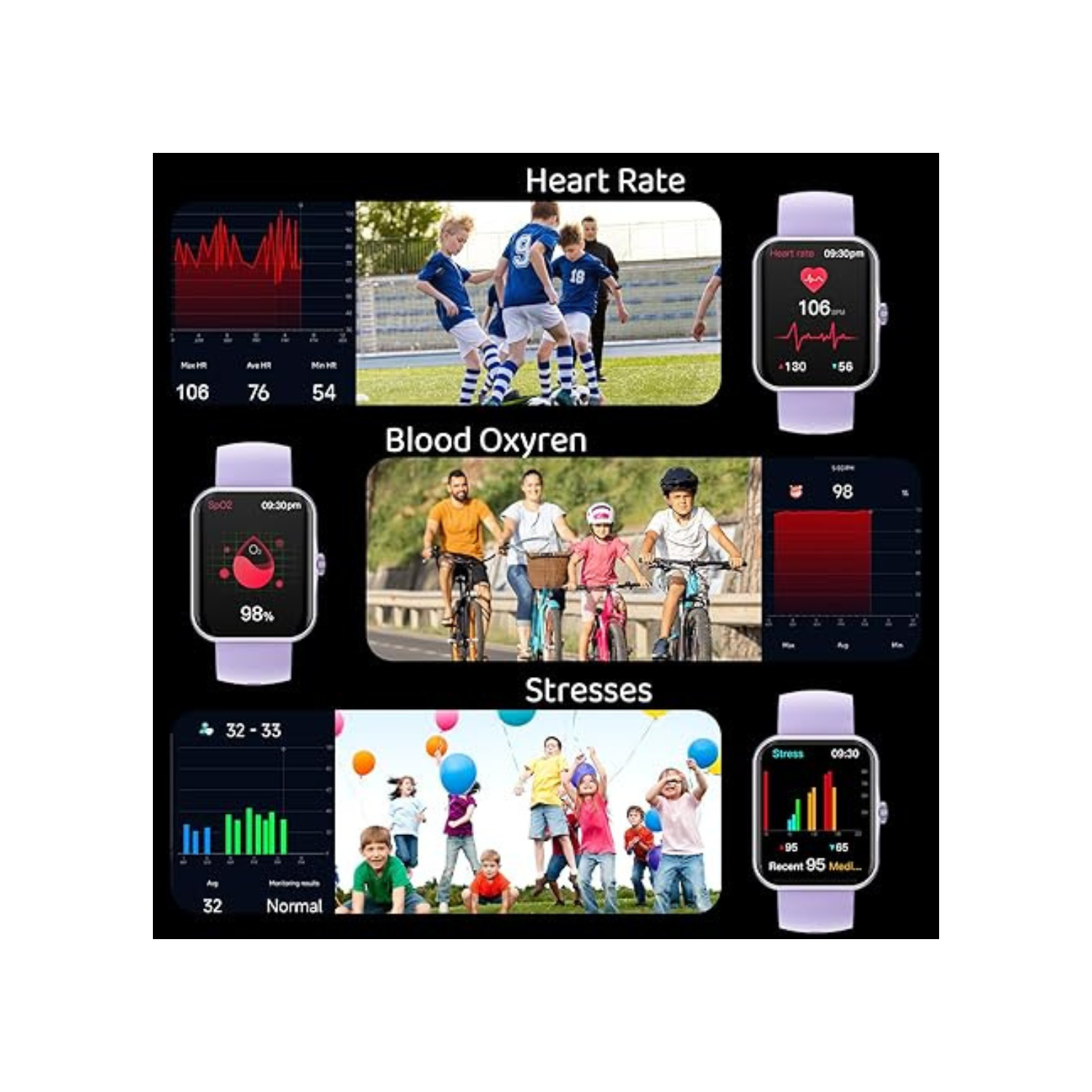 Kids Smart Watch for Boys Girls Sport,Smartwatch Fitness Tracker with 37 Sports Modes,DIY Watch Touchscreen,Heart Rate Blood Oxygen,Sleep