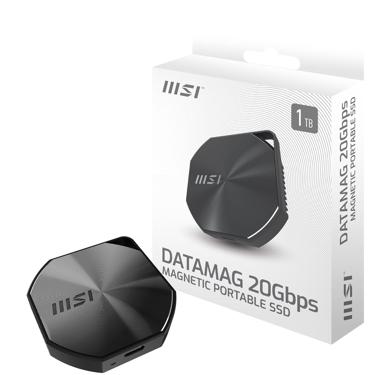 MSI DATAMAG 20Gbps 1 TB, USB-C 3.2 Gen 2 External Portable Solid State Drive for iPhone 15 Pro/Pro Max, PS5 and Xbox Series X