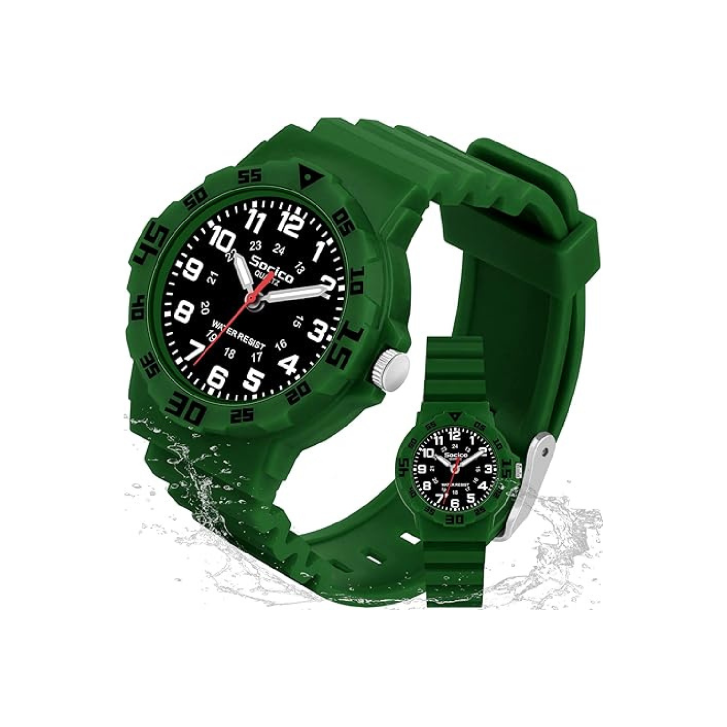 SOCICO Children Analog Watch Waterproof Time Teaching Easy to Read for Ages 4-12 Kids Boys Girls Watch Soft Band Wrist Watch Christmas Gift for Kids