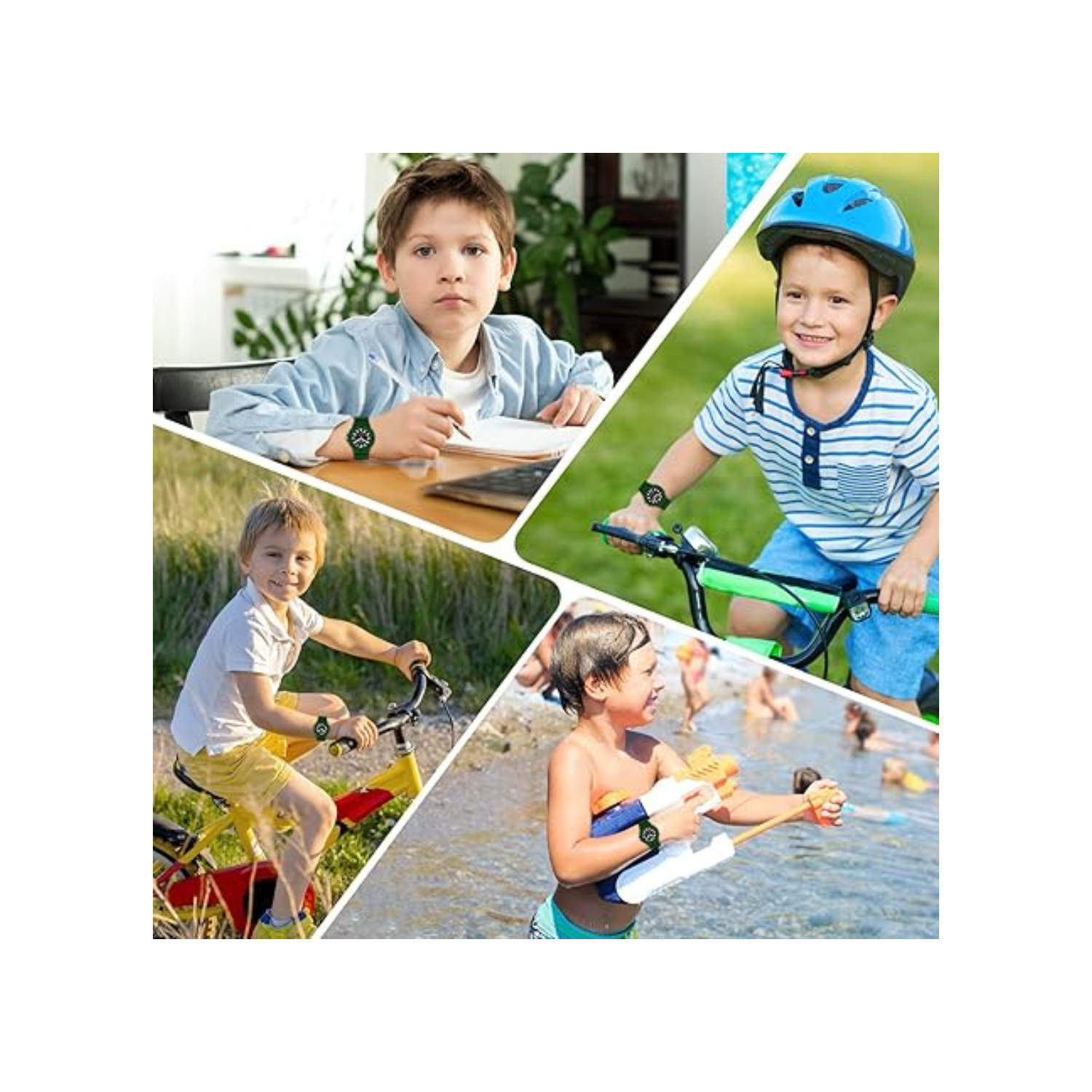 SOCICO Children Analog Watch Waterproof Time Teaching Easy to Read for Ages 4-12 Kids Boys Girls Watch Soft Band Wrist Watch Christmas Gift for Kids