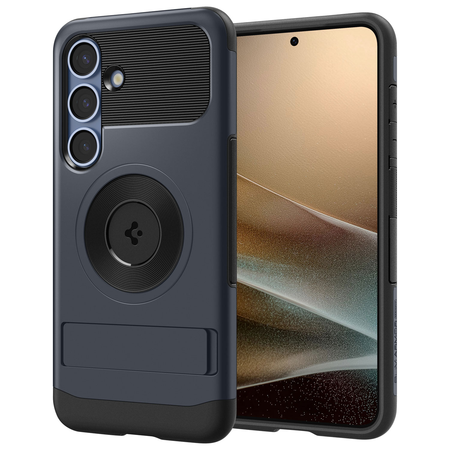 Spigen Slim Armor Magfit Fitted Hard Shell Case for Galaxy S25+ - Metal Slate